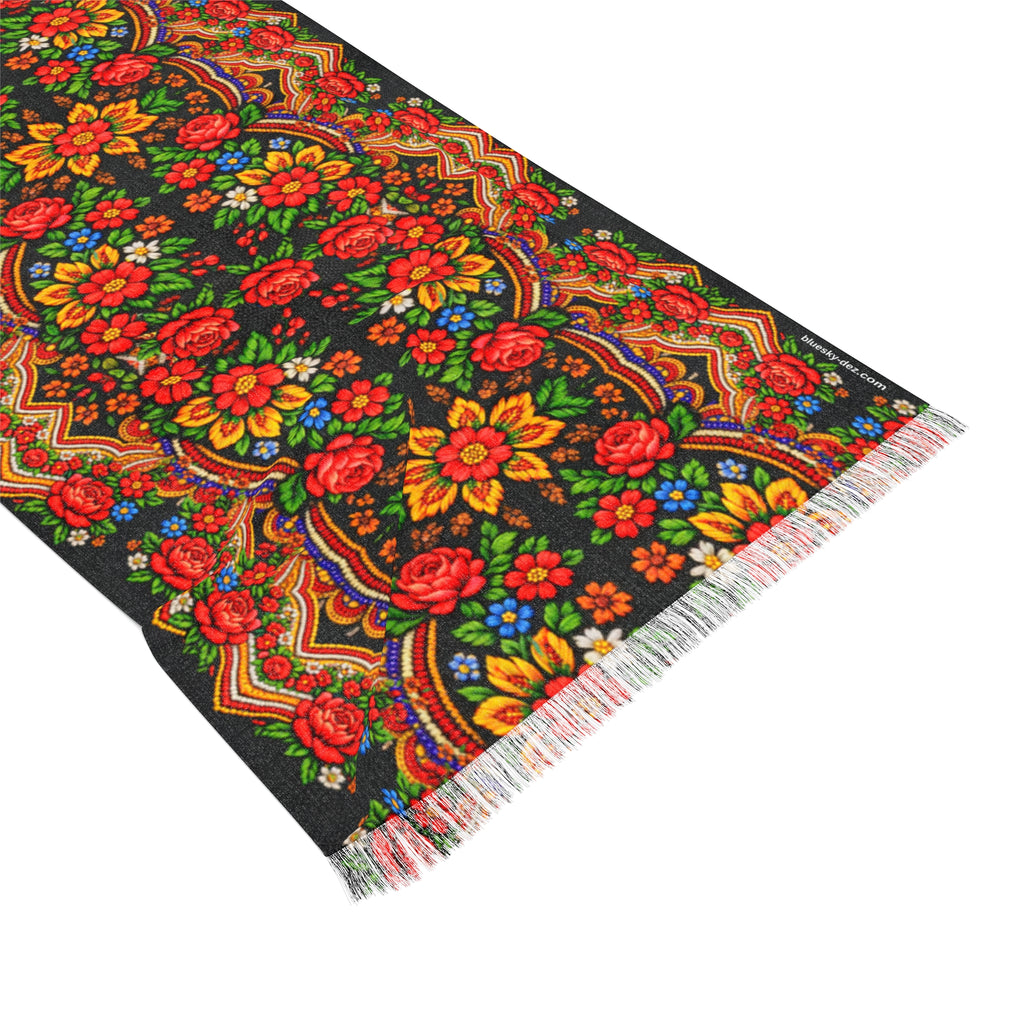 Folk Floral Scarf – Mother's Bloom | Boho Wrap for Women