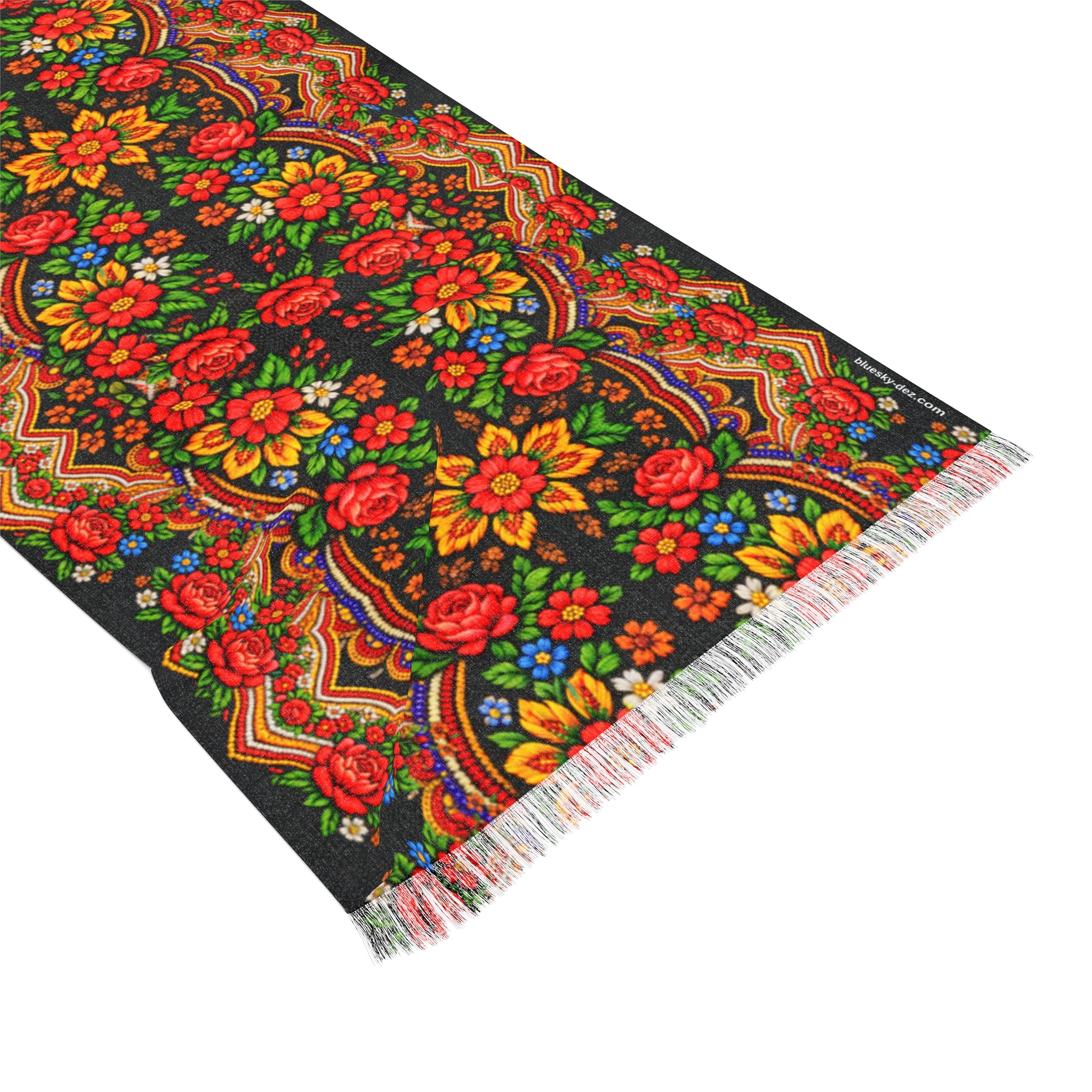 Folk Floral Scarf – Mother's Bloom | Boho Wrap for Women