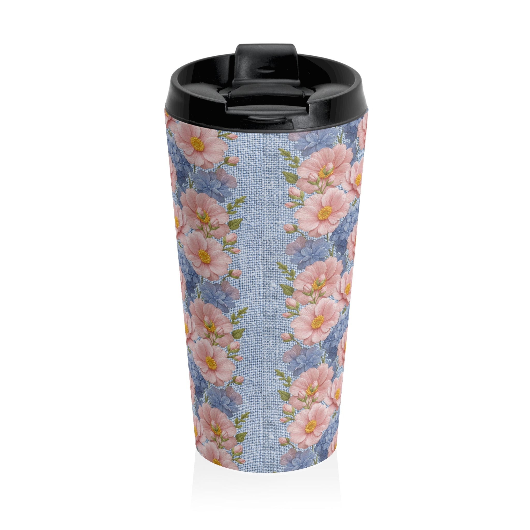 Blush Peony Floral Travel Mug | Soft Provence Insulated Stainless Tumbler