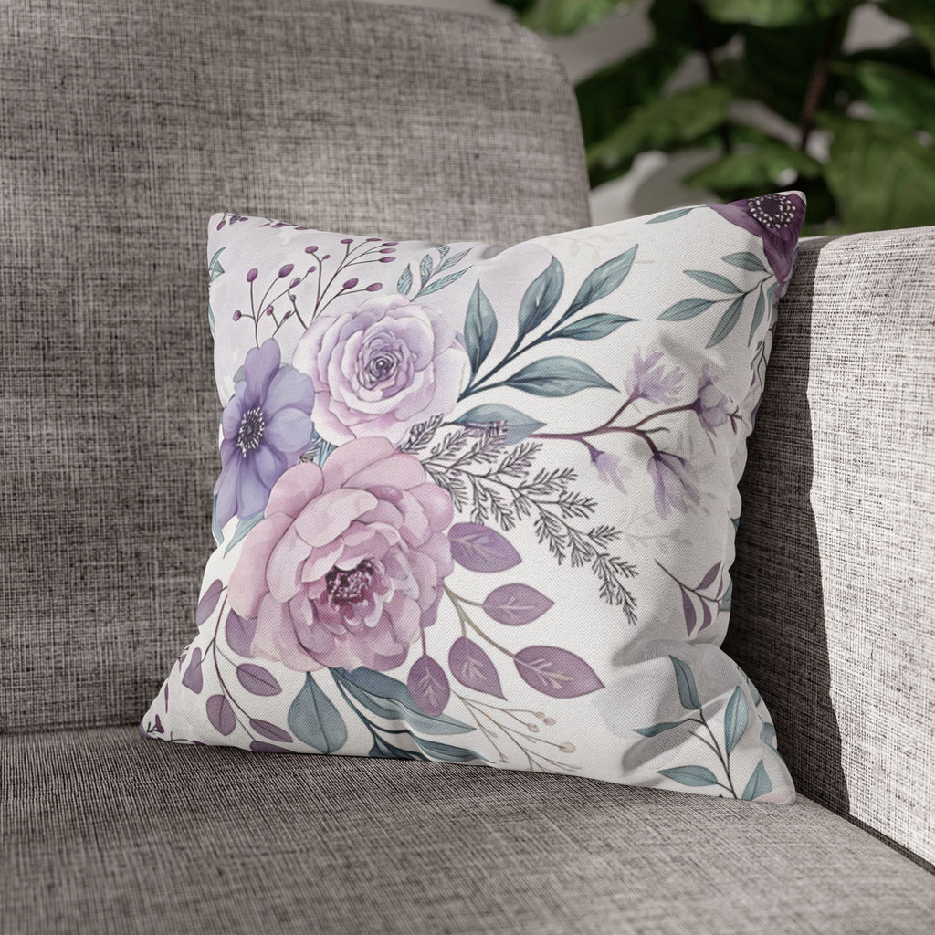 BLUESKYDEZIGN Spring Floral Pillow Cover - Watercolor Flower Cushion, Cottagecore Boho Home Decor