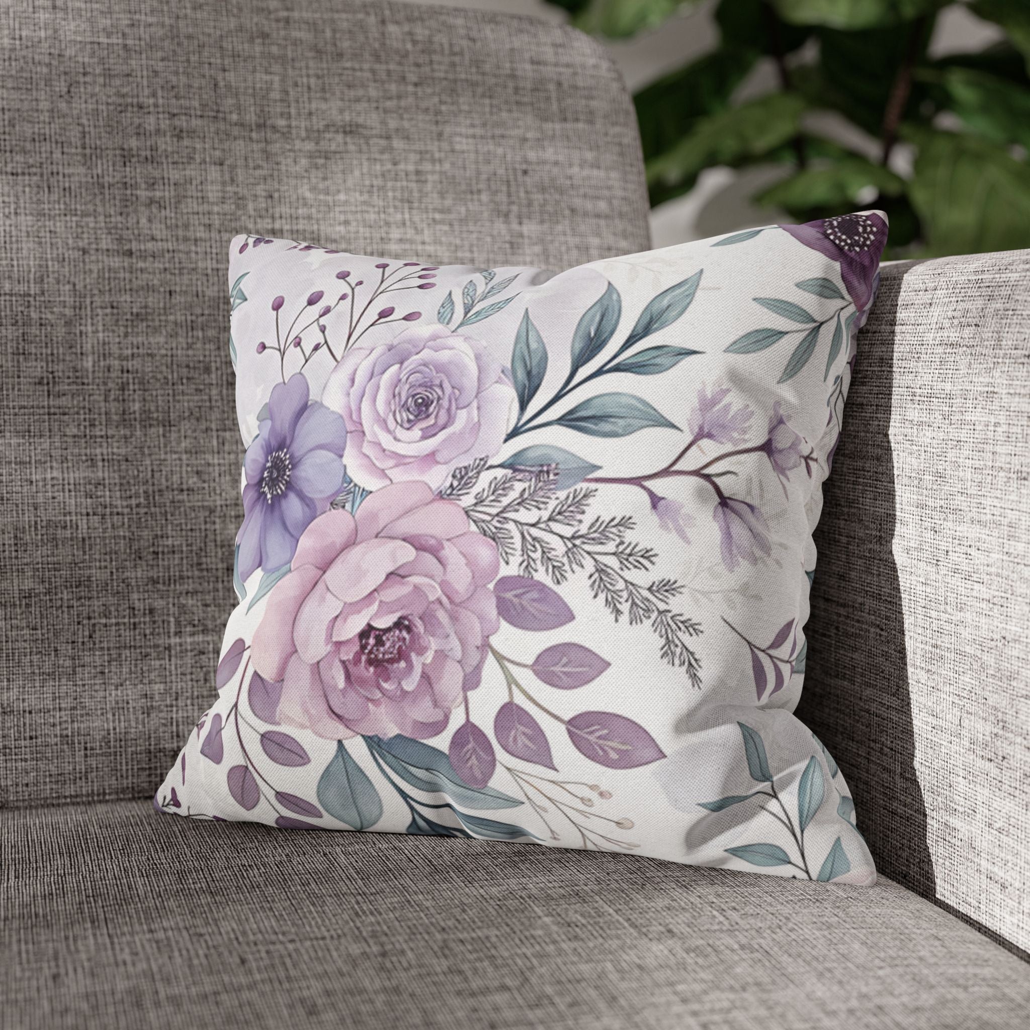 BLUESKYDEZIGN Spring Floral Pillow Cover - Watercolor Flower Cushion, Cottagecore Boho Home Decor