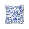 BLUESKYDEZIGN Blue Tie Dye Mandala Pillow Cover - Coastal Boho Decor