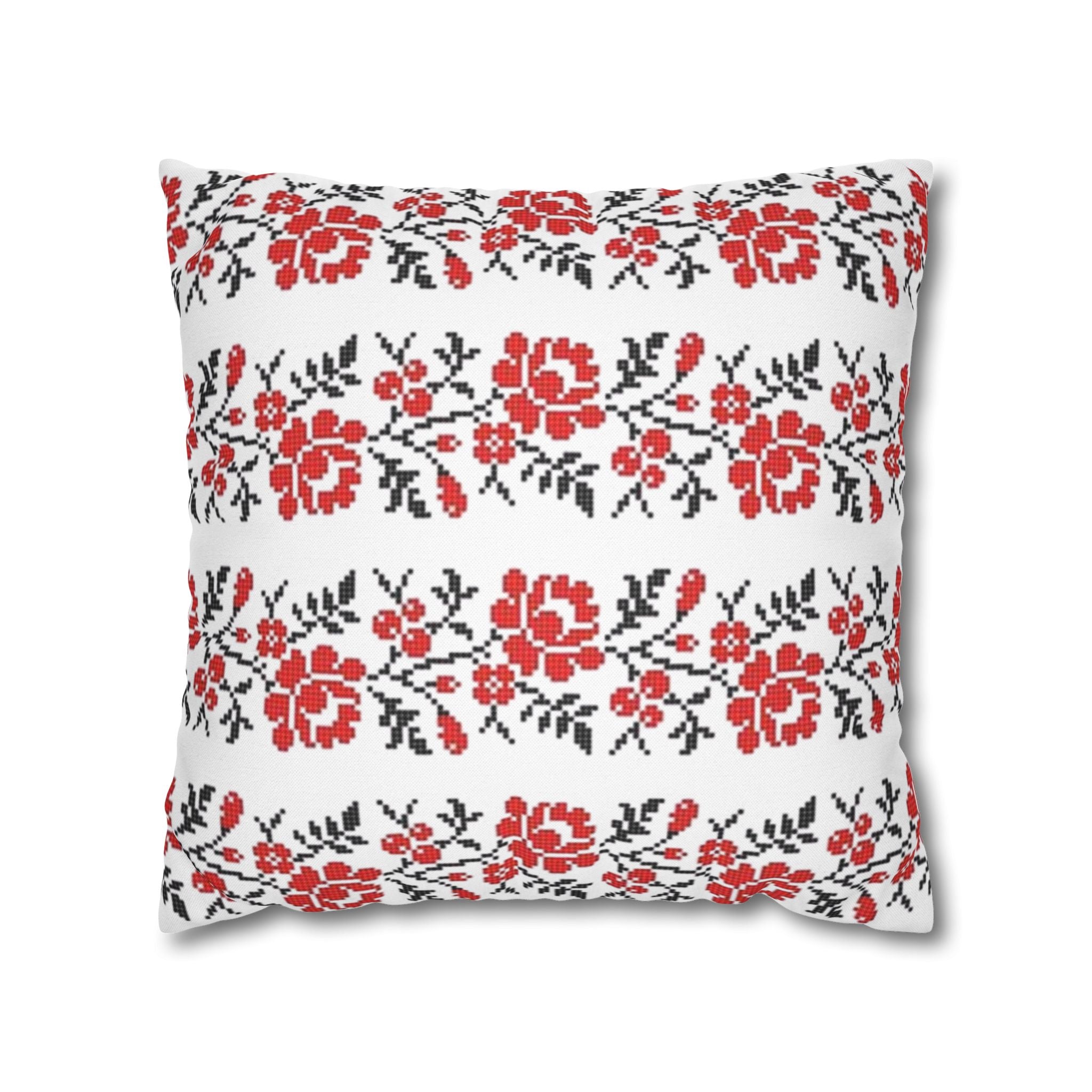Ukrainian Red-Black Folk Pattern Pillowcase,  Pillow Cover, Gift for parents, Living Room Decor, bedroom, housewarming, cottage core