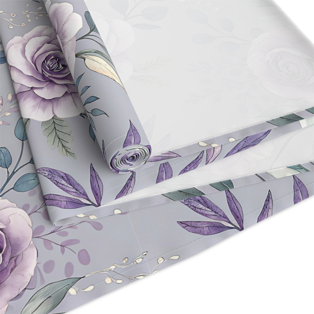 BLUESKYDEZIGN Purple Rose Floral Table Runner - Elegant Spring Wedding Decor