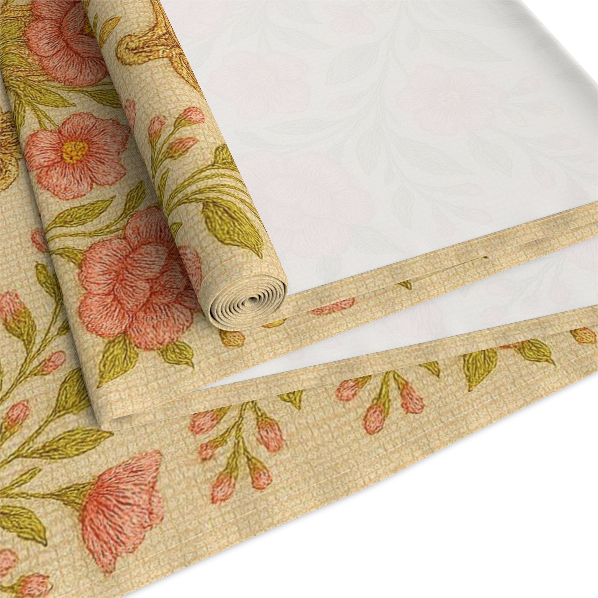 Blessed Home Floral Cross Table Runner | Vintage Rose Easter & Religious Decor | Cotton & Polyester | 2 Sizes