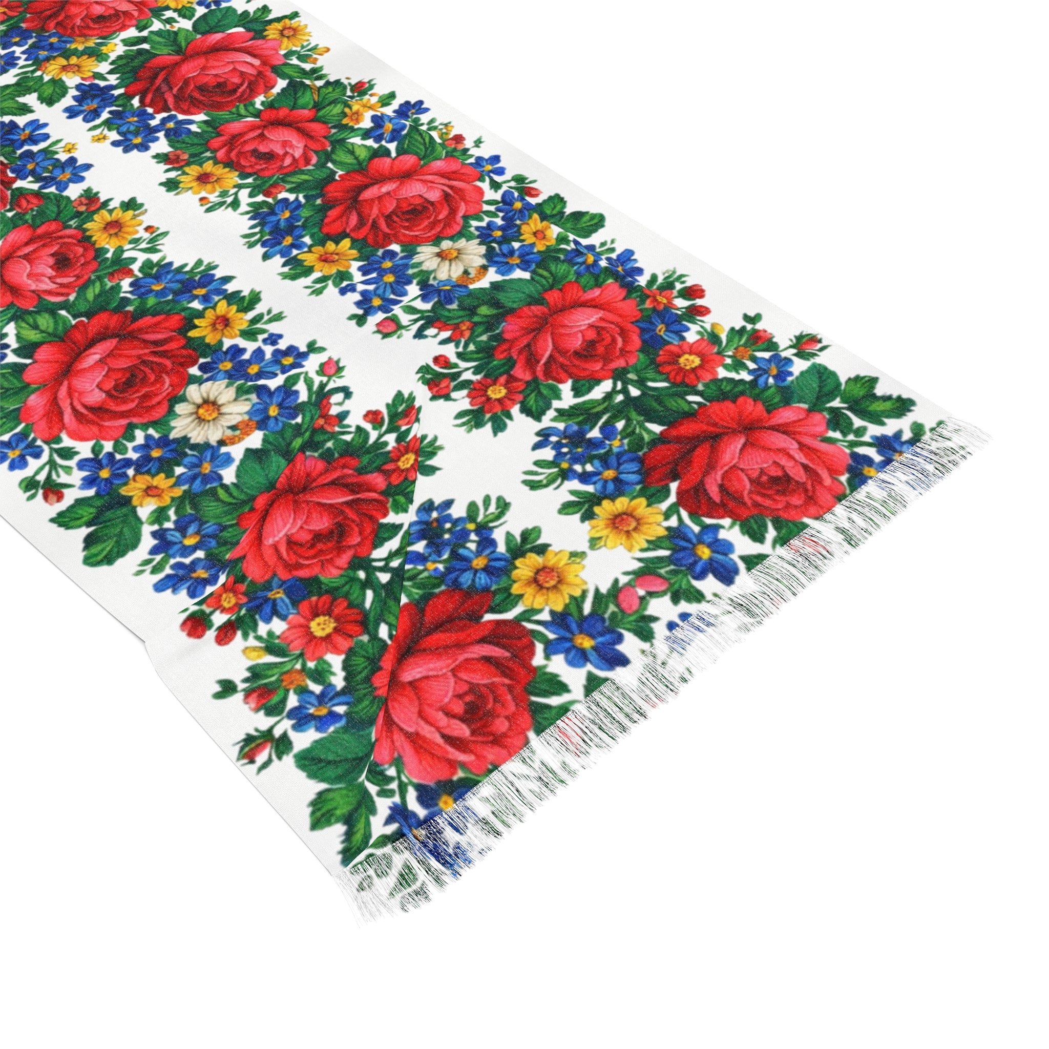 Floral Rose & Wildflower Scarf – Lightweight Boho Wrap for Women | BLUESKYDEZIGN