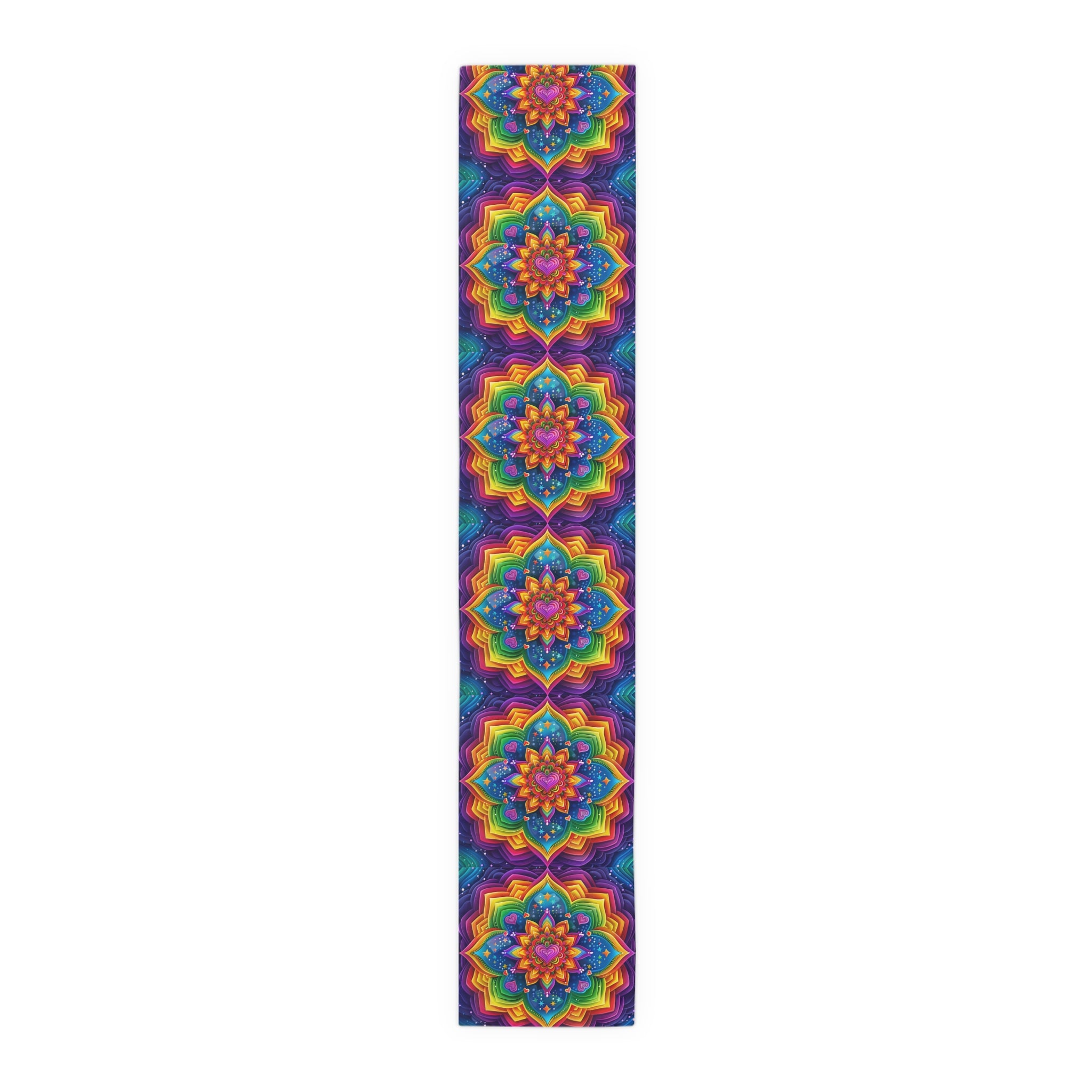 Colorful Mandala Table Runner  Poly, vintage home decor, holiday table setting, gift for parents, housewarming, cottage core