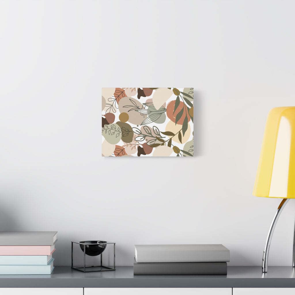 Abstract Modern Botanical Wall Art, Minimalist Line Art Canvas, Neutral Aesthetic Home Decor Print for Living Room or Bedroom, Matte Print, Stretched 1.25" Ready to Hang
