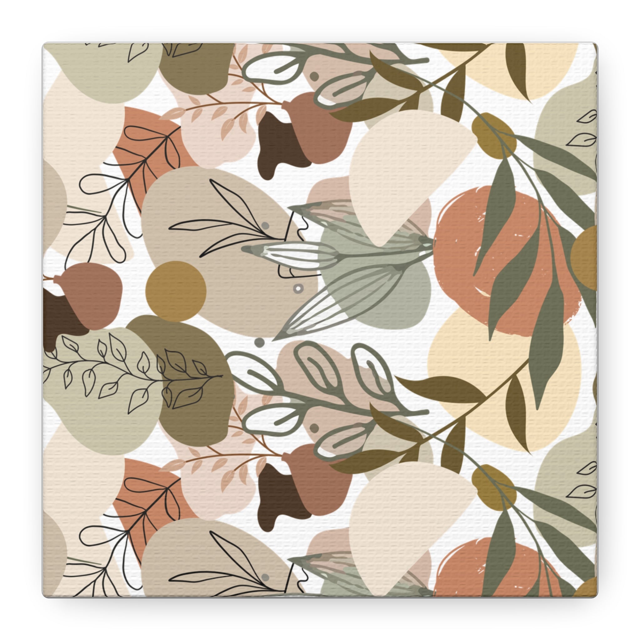 Abstract Modern Botanical Wall Art, Minimalist Line Art Canvas, Neutral Aesthetic Home Decor Print for Living Room or Bedroom, Matte Print, Stretched 1.25" Ready to Hang