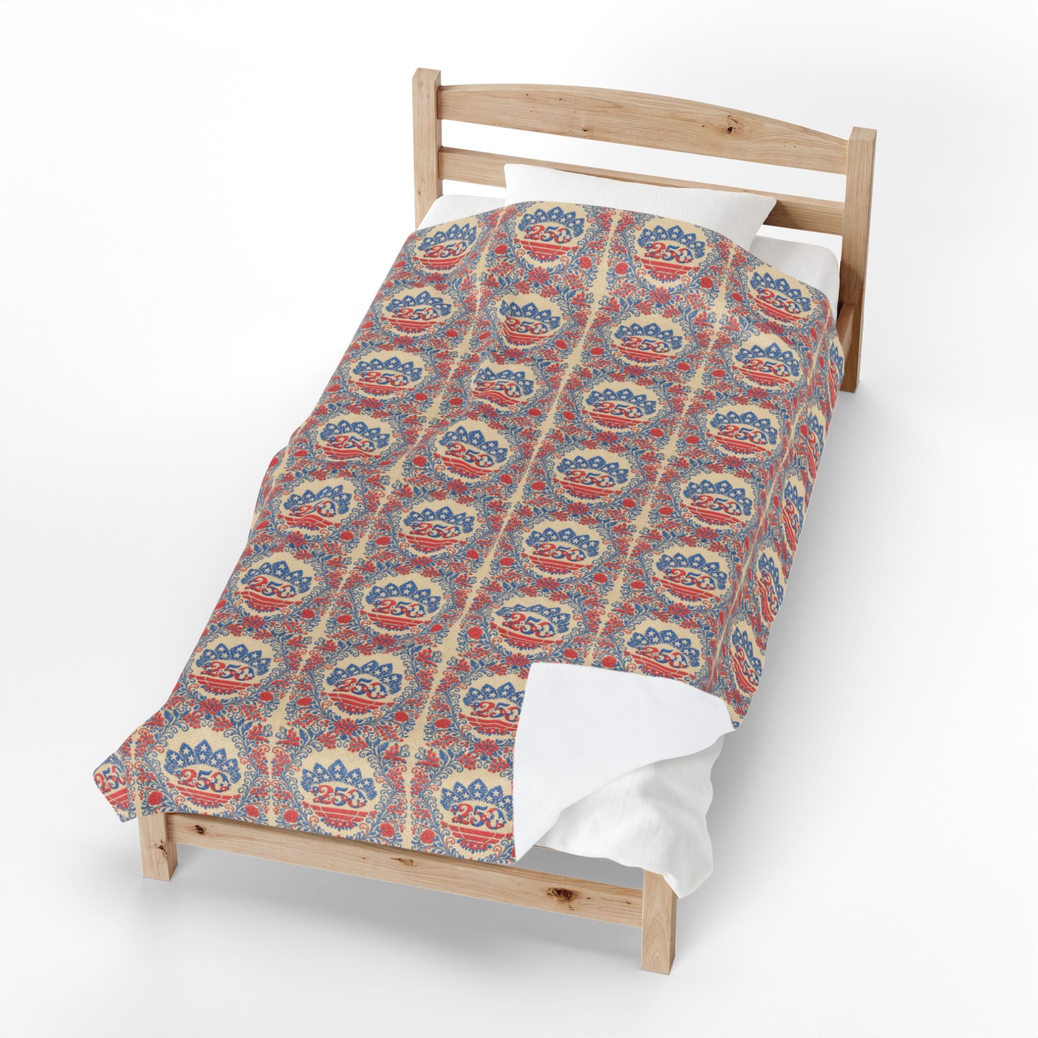 Freedom's Garden 250 – Patriotic Floral Plush Blanket | Vintage Americana Throw | 250th Anniversary