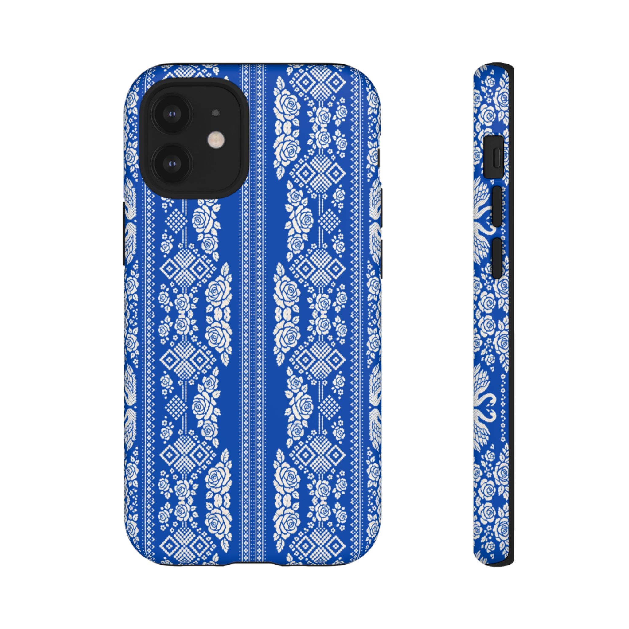 Wedding Swans Phone Case Blue  White Elegant Protective Cover, Tough Cases, Protective Folk Art Cover for iPhone  Samsung