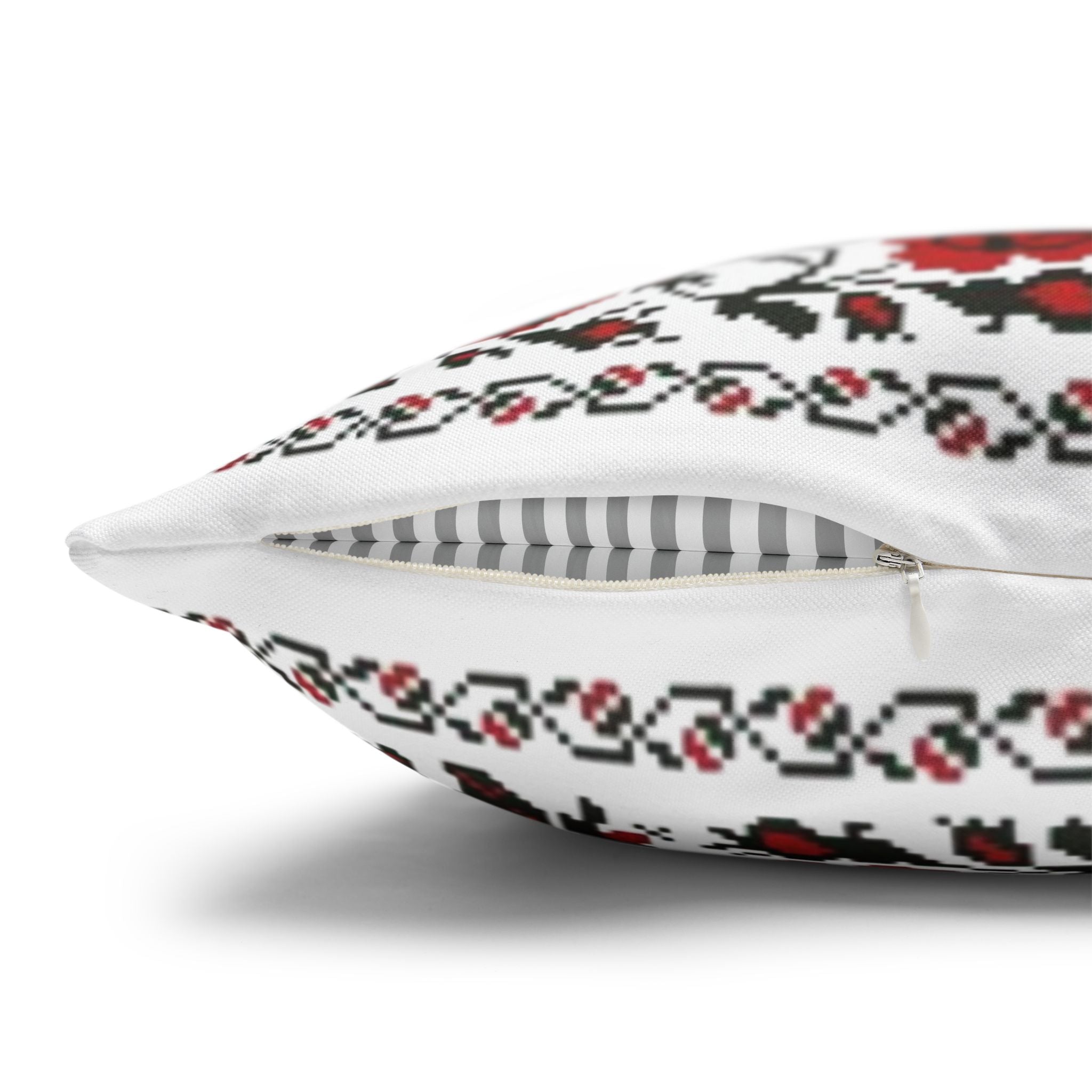 Ukrainian Red-Black Folk Pattern Pillowcase. Set 2-Pack Decorative Cushion Covers. Traditional Slavic Ornament. Boho Ethnic Home Decor Gift