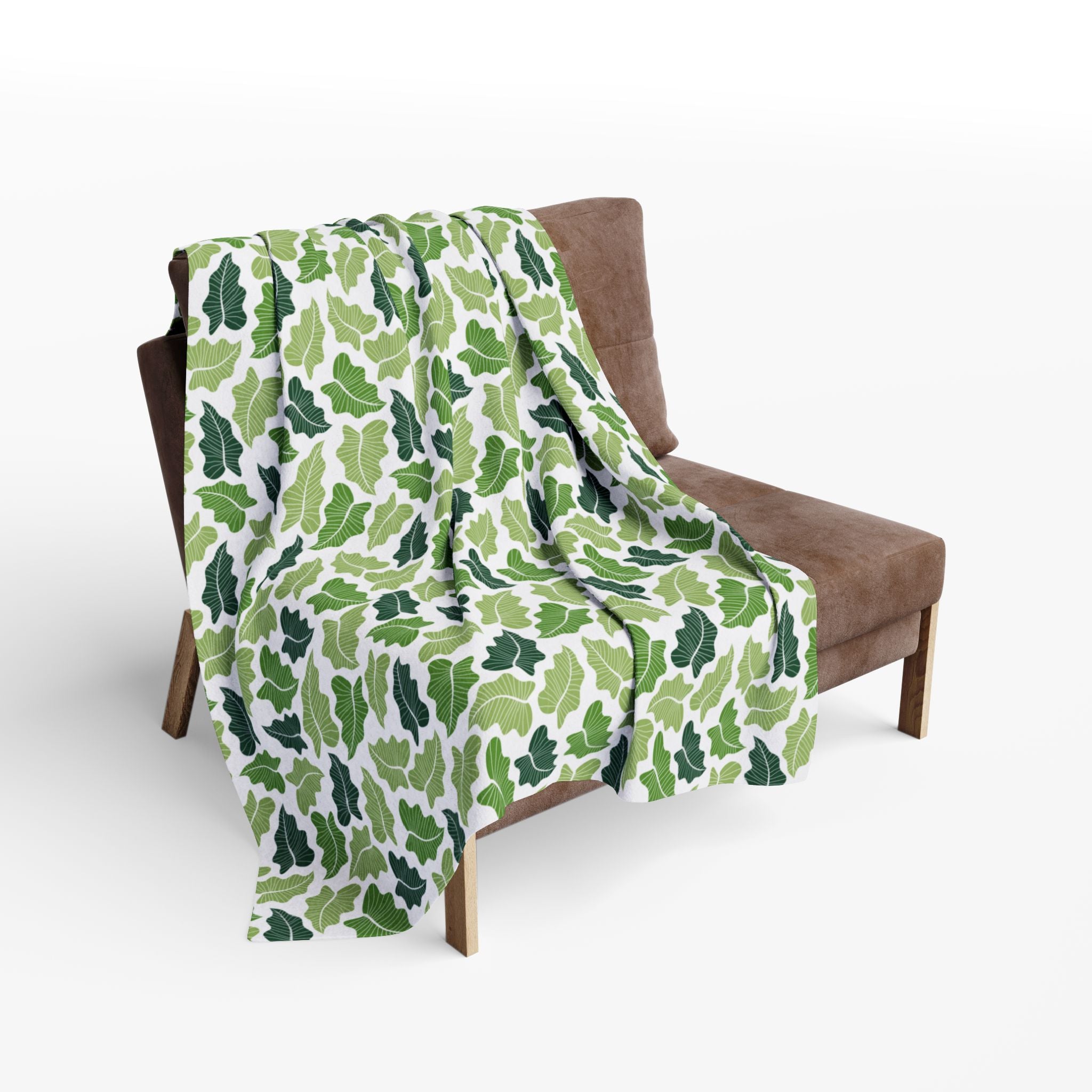 Green Leaves Fleece Blanket