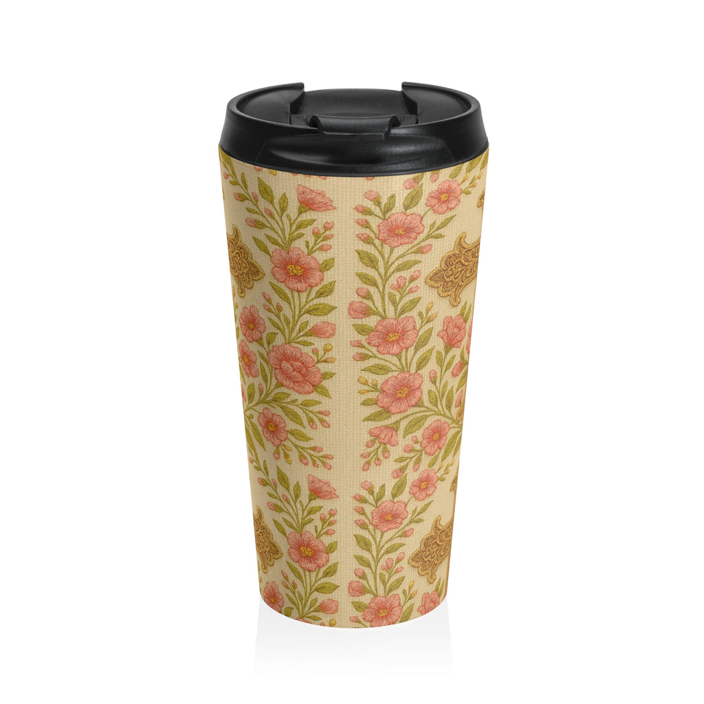 Blessed Home Floral Cross Travel Mug | Vintage Rose Christian Gift for Women | 15oz Insulated Tumbler
