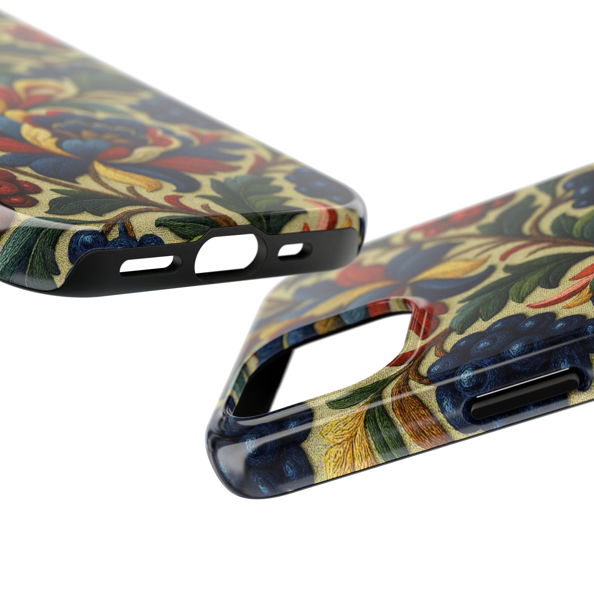 Petrykivka Bloom Phone Case | Vintage Floral Tough Phone Case | Embroidered Look William Morris Style Cover