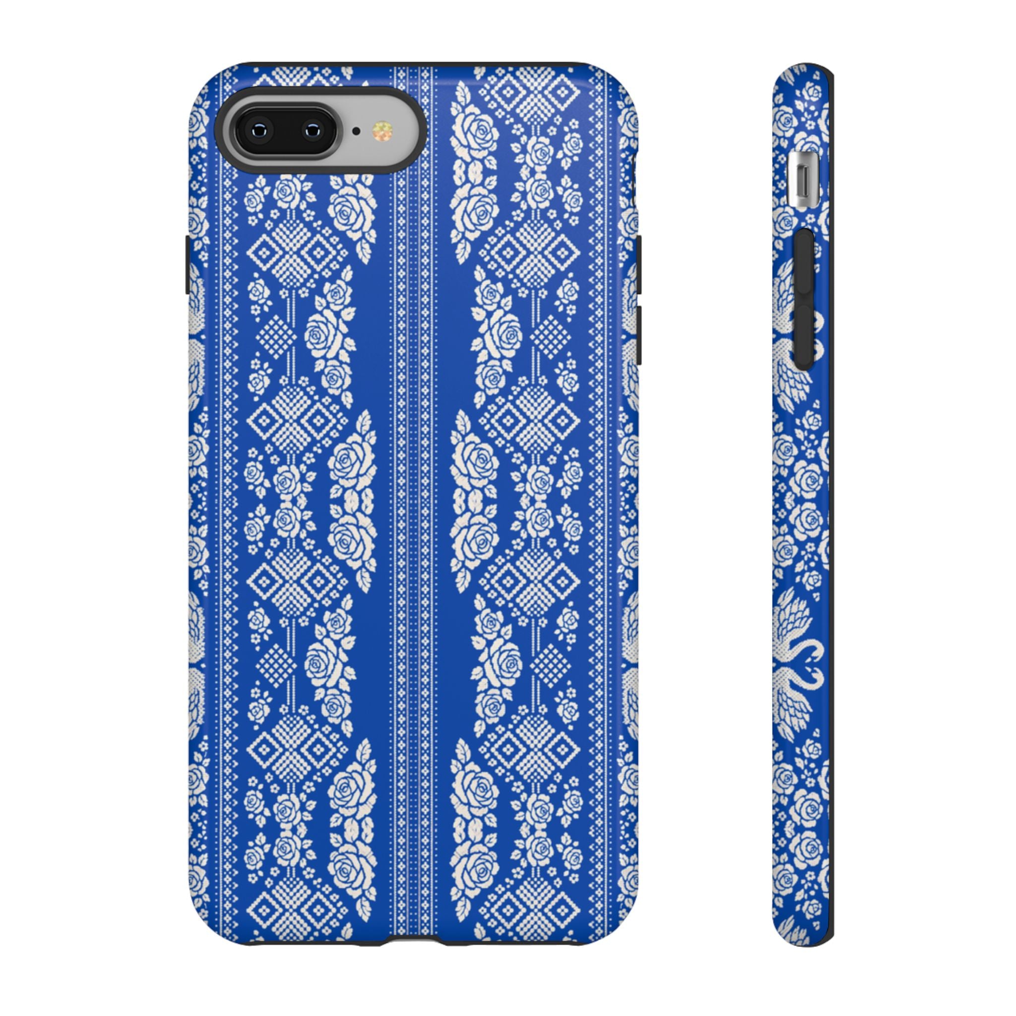 Wedding Swans Phone Case Blue  White Elegant Protective Cover, Tough Cases, Protective Folk Art Cover for iPhone  Samsung