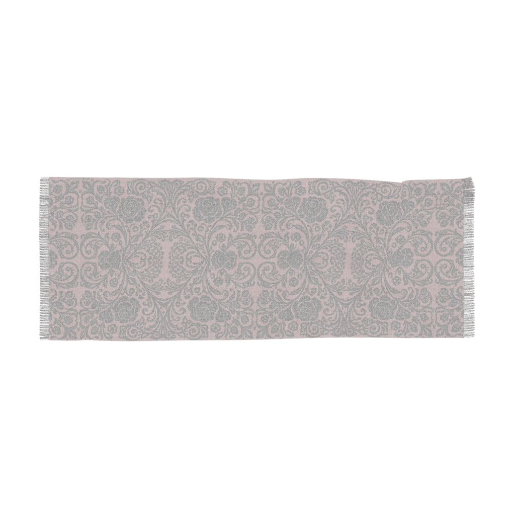 Rose Damask Scarf – Lightweight Vintage Wrap for Women | BLUESKYDEZIGN