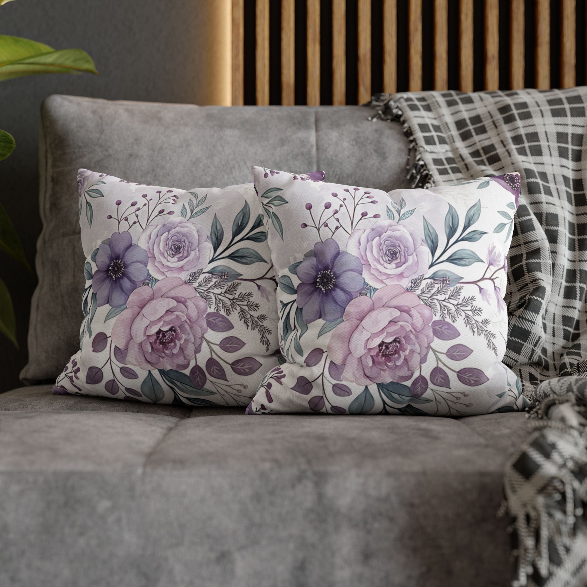 BLUESKYDEZIGN Spring Floral Pillow Cover - Watercolor Flower Cushion, Cottagecore Boho Home Decor