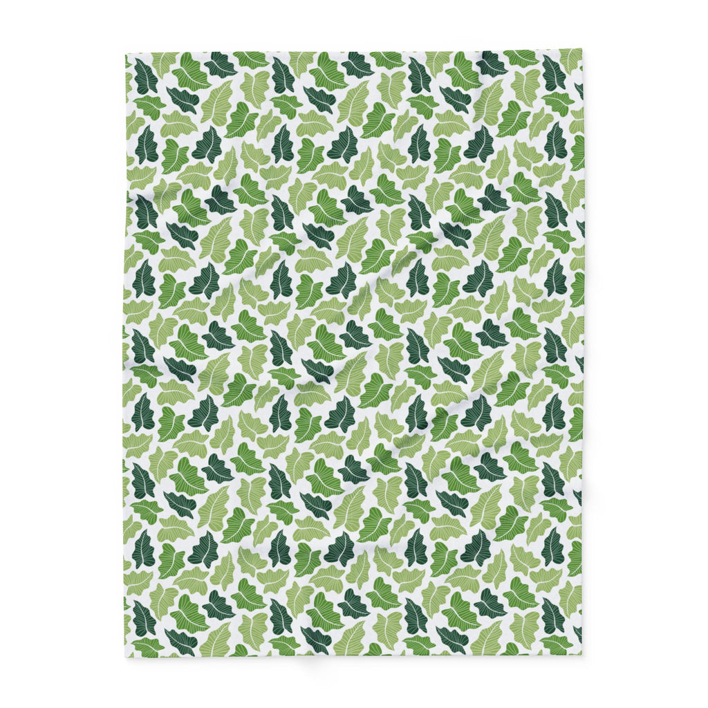 Green Leaves Fleece Blanket