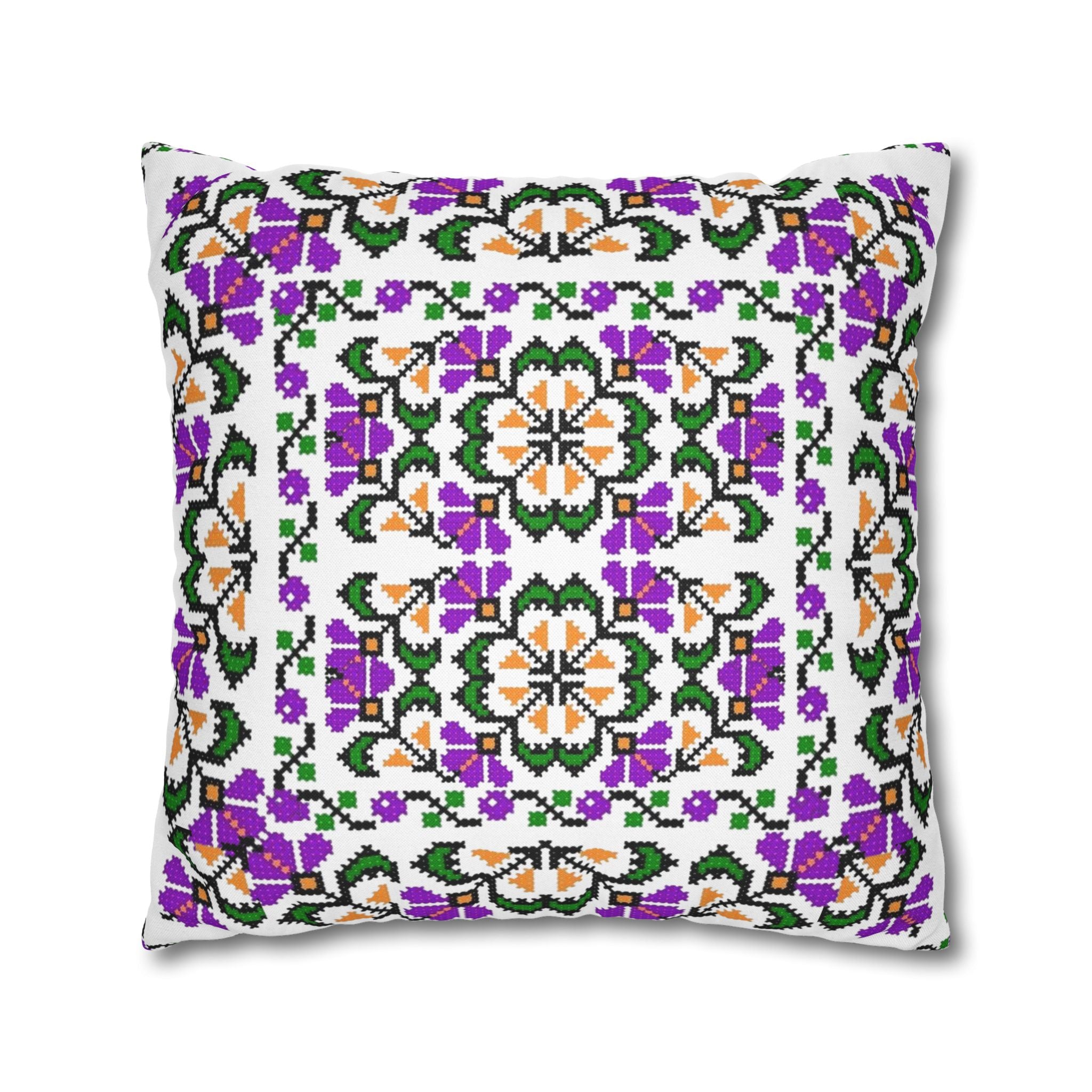 Ukrainian Traditional Floral Pattern Pillowcase, Square Pillow, housewarming, cottage core