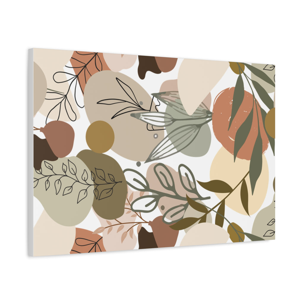 Abstract Modern Botanical Wall Art, Minimalist Line Art Canvas, Neutral Aesthetic Home Decor Print for Living Room or Bedroom, Matte Print, Stretched 1.25" Ready to Hang