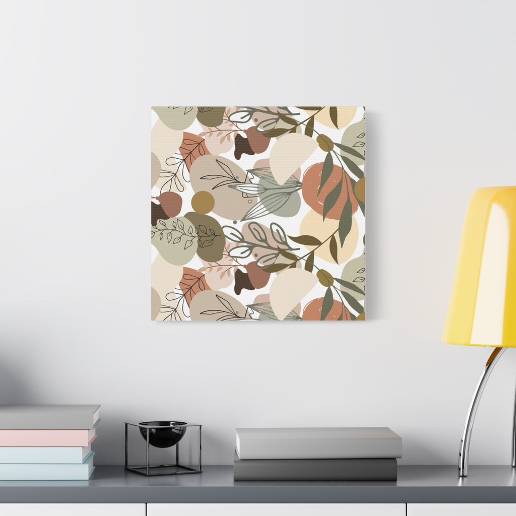 Abstract Modern Botanical Wall Art, Minimalist Line Art Canvas, Neutral Aesthetic Home Decor Print for Living Room or Bedroom, Matte Print, Stretched 1.25" Ready to Hang