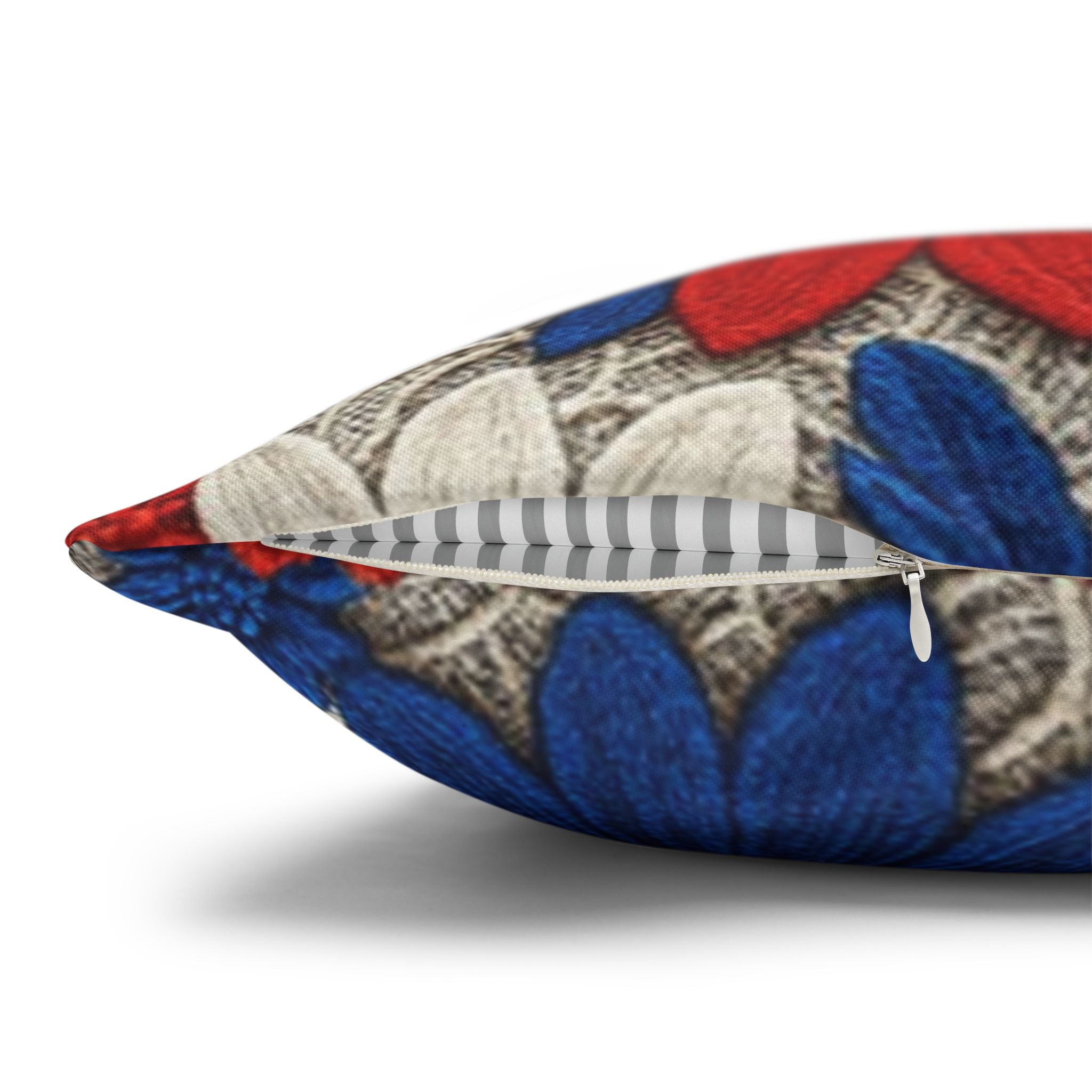 Red White Blue Daisy Pillowcase — Patriotic Floral Decorative Pillow Cover | BLUESKYDEZIGN