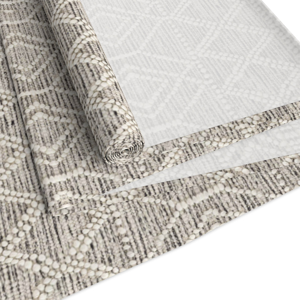 Sand & Stone Diamond Weave Table Runner | Farmhouse Heritage Ivory Linen