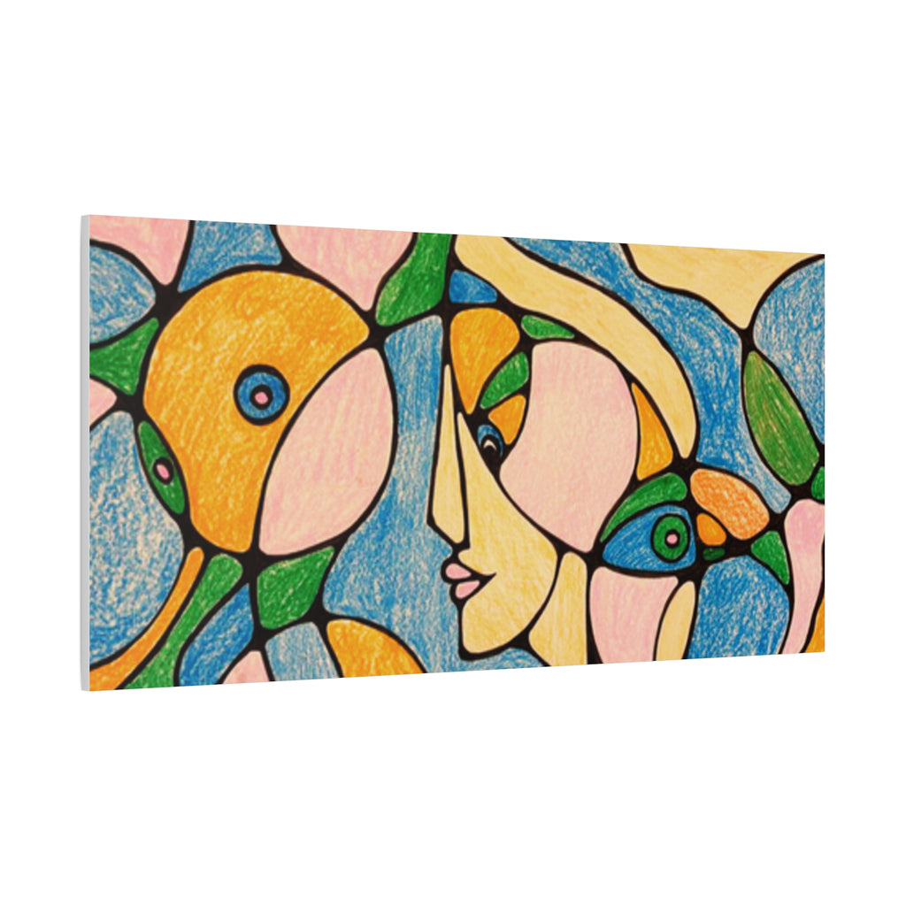Abstract Colorful Faces Canvas Art, Vibrant Modern Wall Decor, Surreal Cubist Style Matte Print, Stretched 1.25" Ready to Hang
