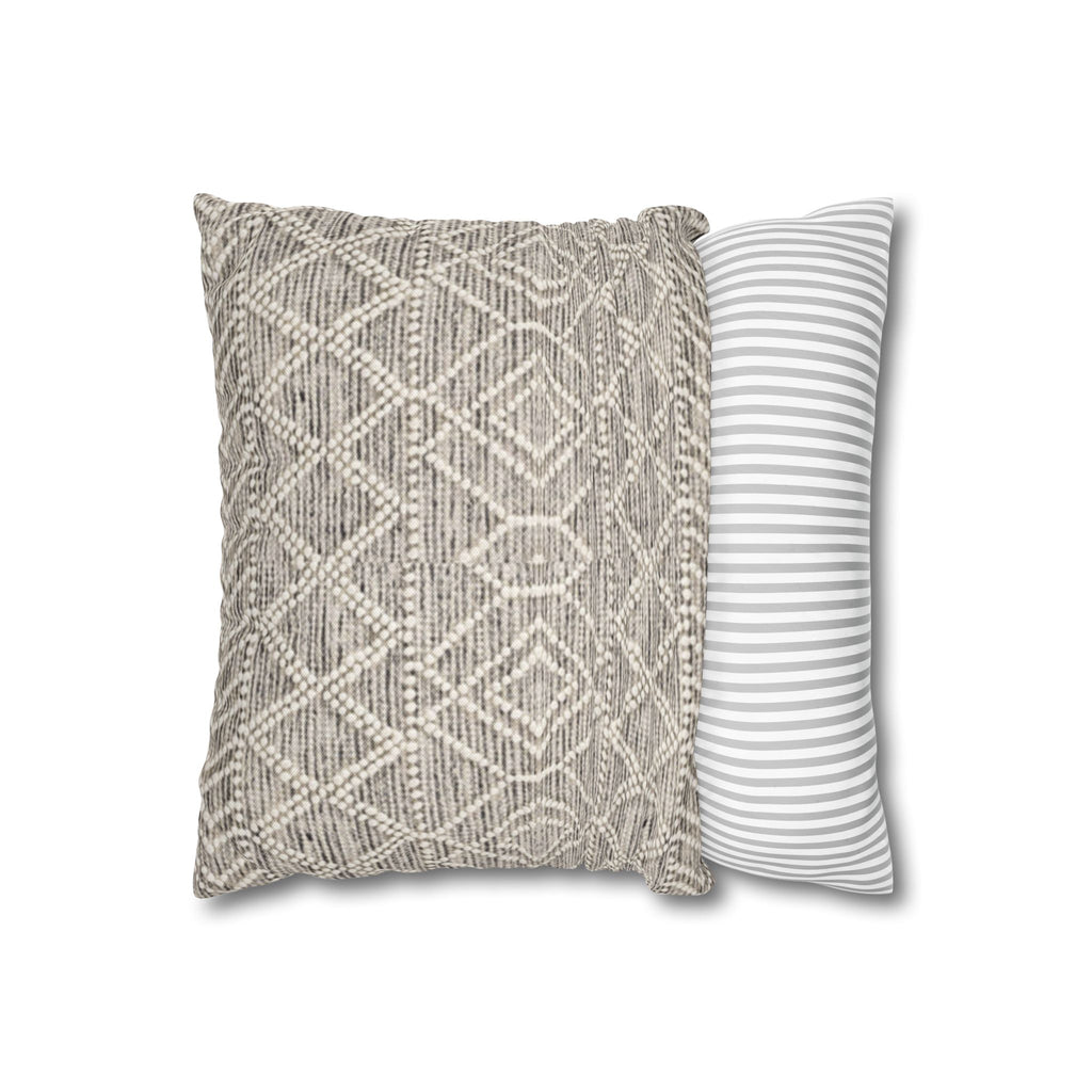 Sand & Stone Diamond Weave Pillow Cover | Farmhouse Heritage Ivory Cushion