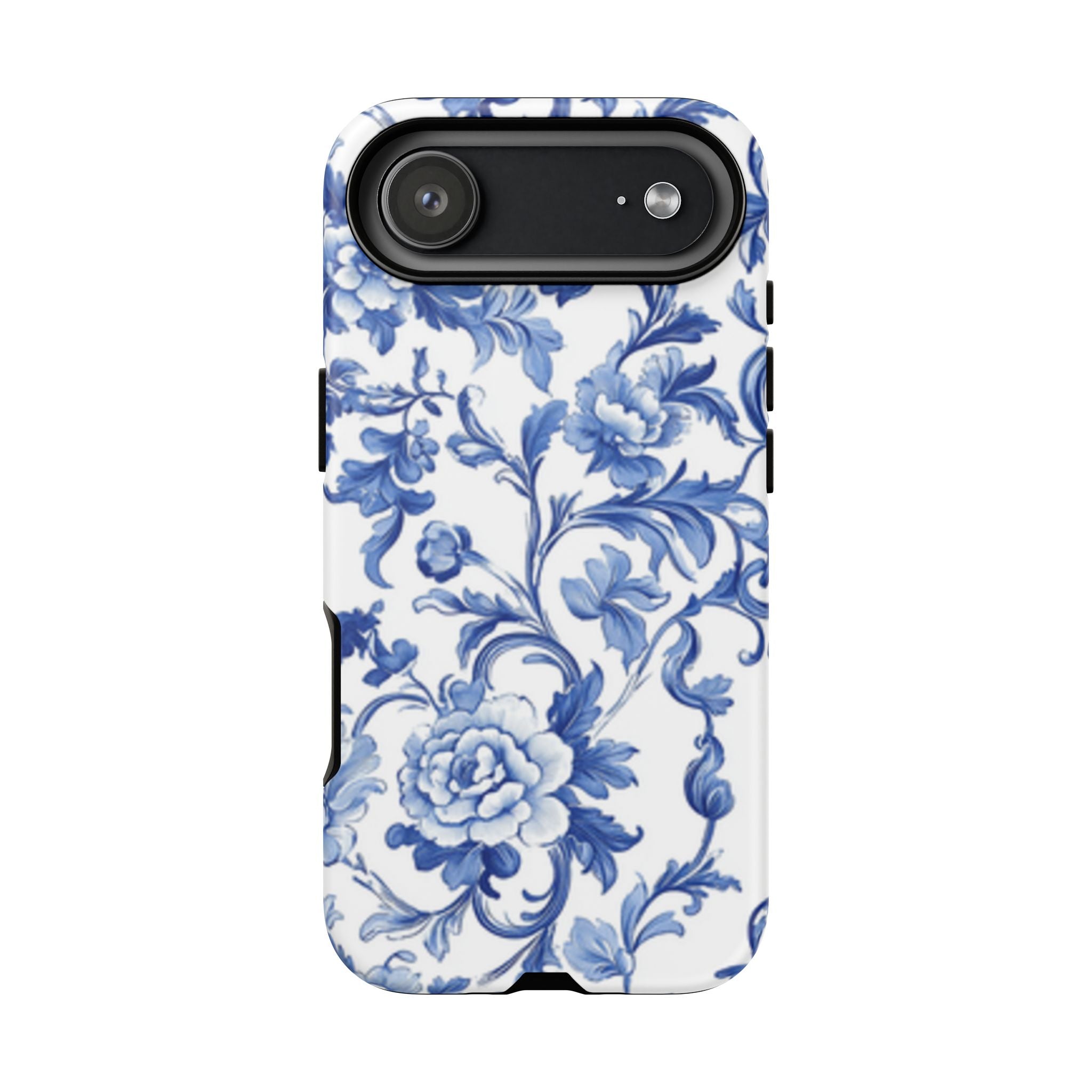 Blue Vintage Toile-inspired romantic Floral Phone Case, Tough Case, spring gift
