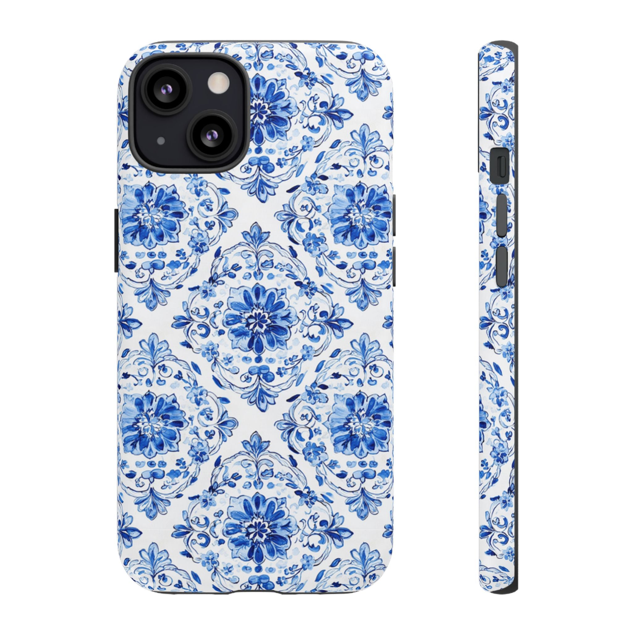 Blue Floral Tile Phone Case | Tough Case