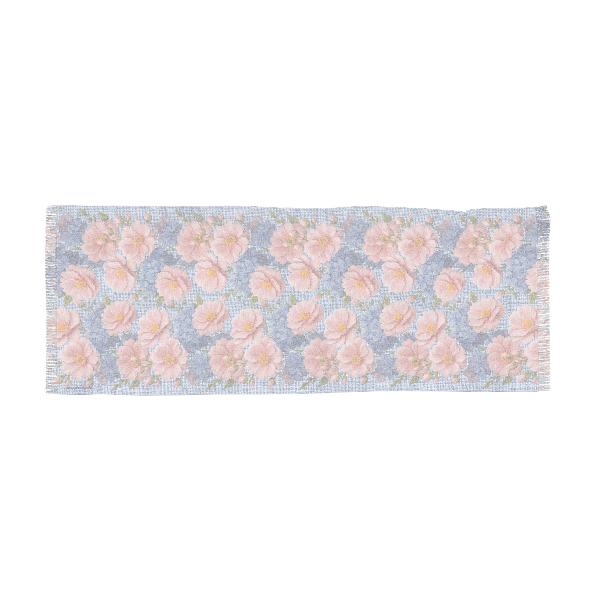 Pink Peony Floral Scarf | Soft Provence Watercolor Pastel Shawl