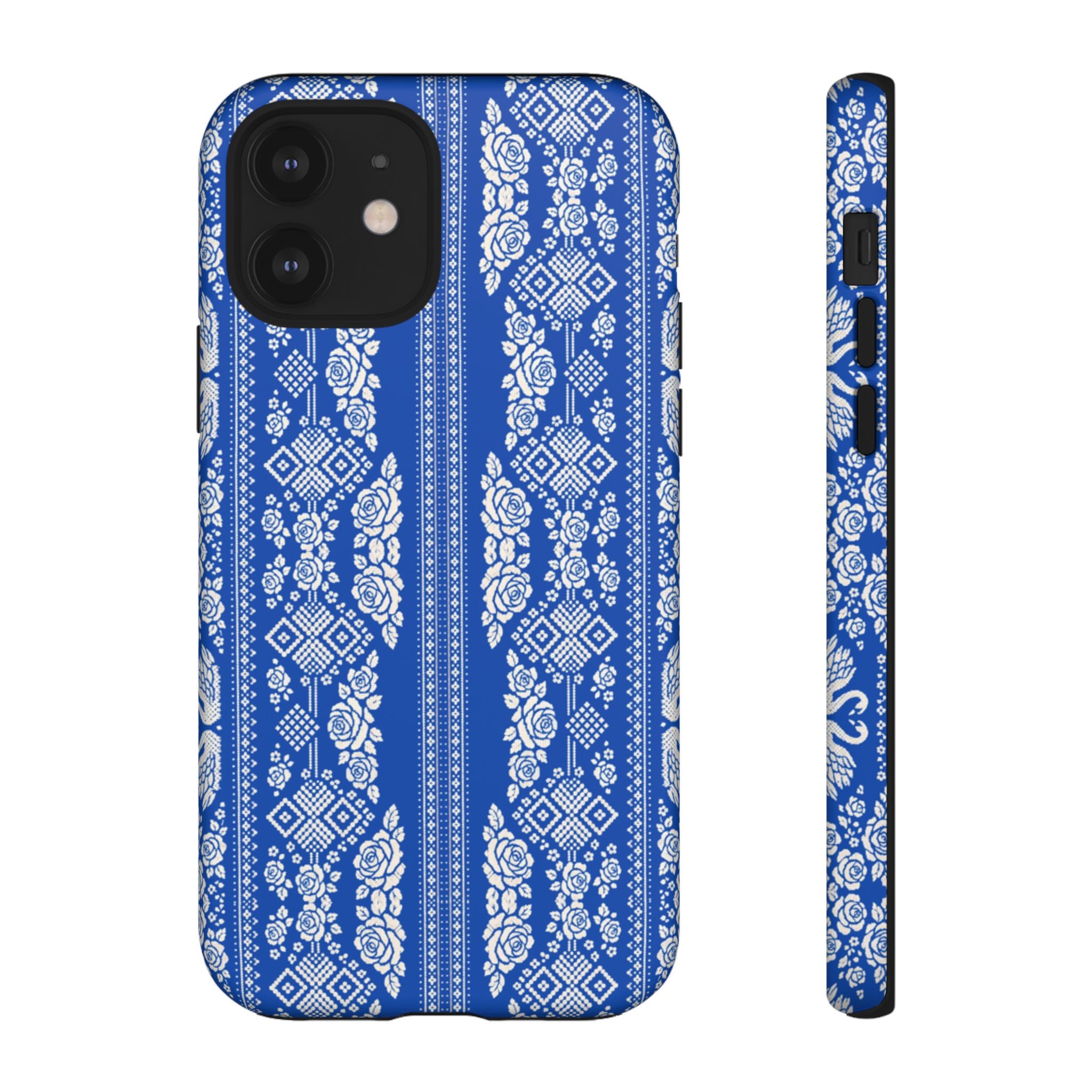 Wedding Swans Phone Case Blue  White Elegant Protective Cover, Tough Cases, Protective Folk Art Cover for iPhone  Samsung