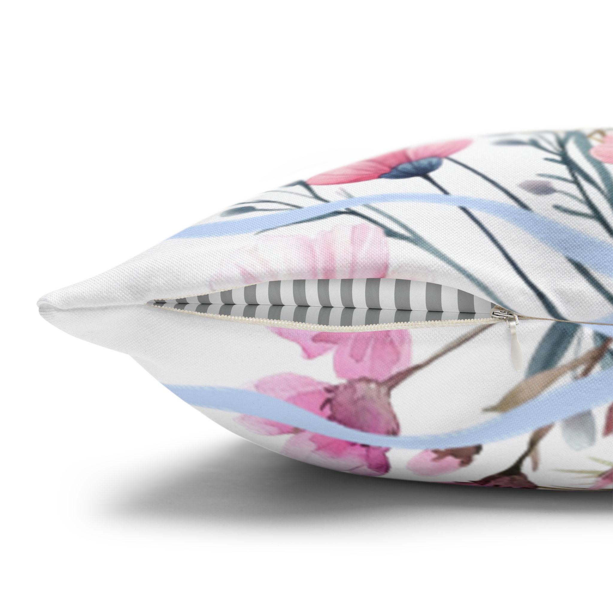 BLUESKYDEZIGN Spring Pink Purple Blossom Pillow Cover - Botanical Decor