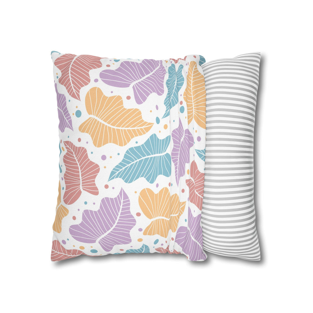 Pastel Leaf Pillow Cover
