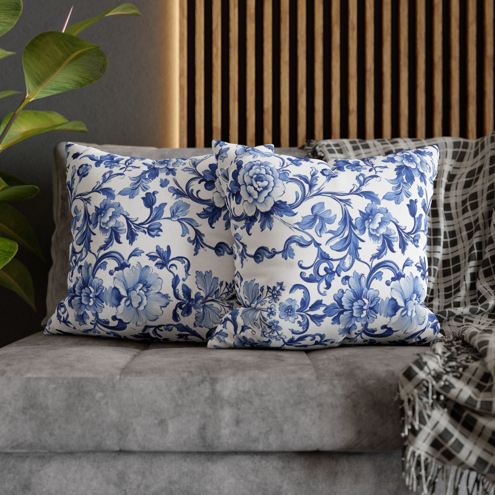 Blue Tie Dye Mandala Pillowcase, Square Polyester Pillow Cover, Living Room Home Decor, bedroom, housewarming, cottage core