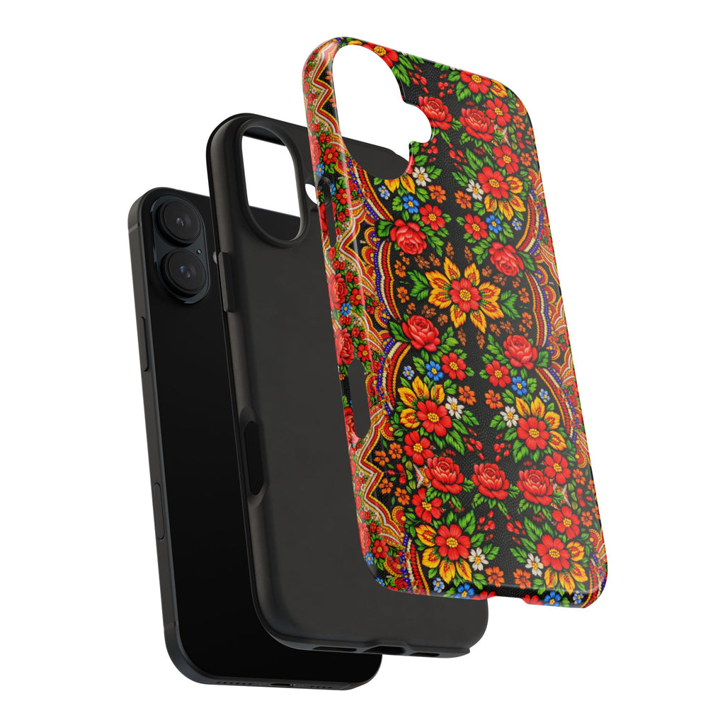 BLUESKYDEZIGN | Mother's Bloom Phone Case | Ukrainian Folk Art Floral iPhone Cover | Slavic Heritage Gift for Her