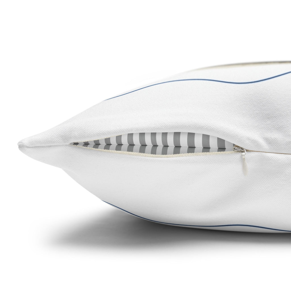 Blue Floral Bunny Collage Pillowcase | Square Decorative Pillowcase