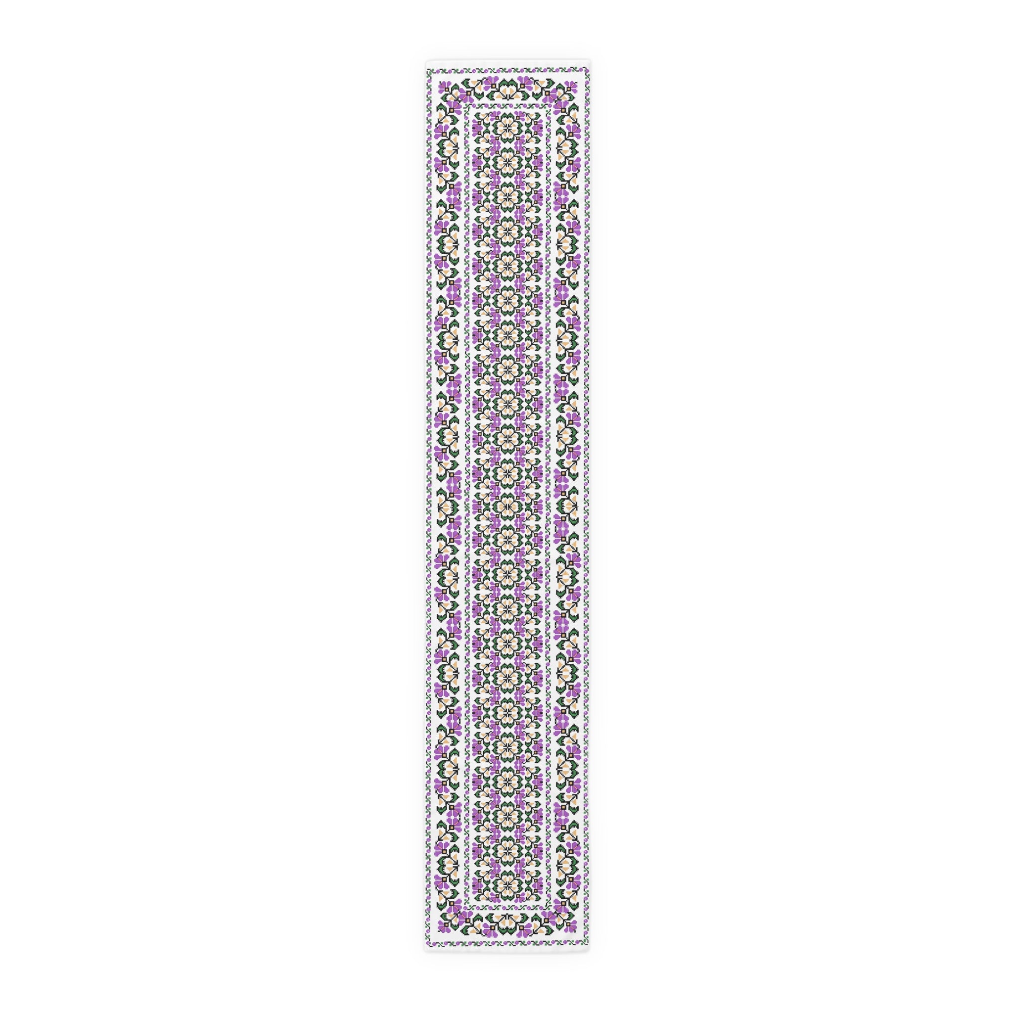 Ukrainian Traditional Purple Floral Pattern is Table Runner, Cotton Poly Dining home Decor, housewarming, cottage core