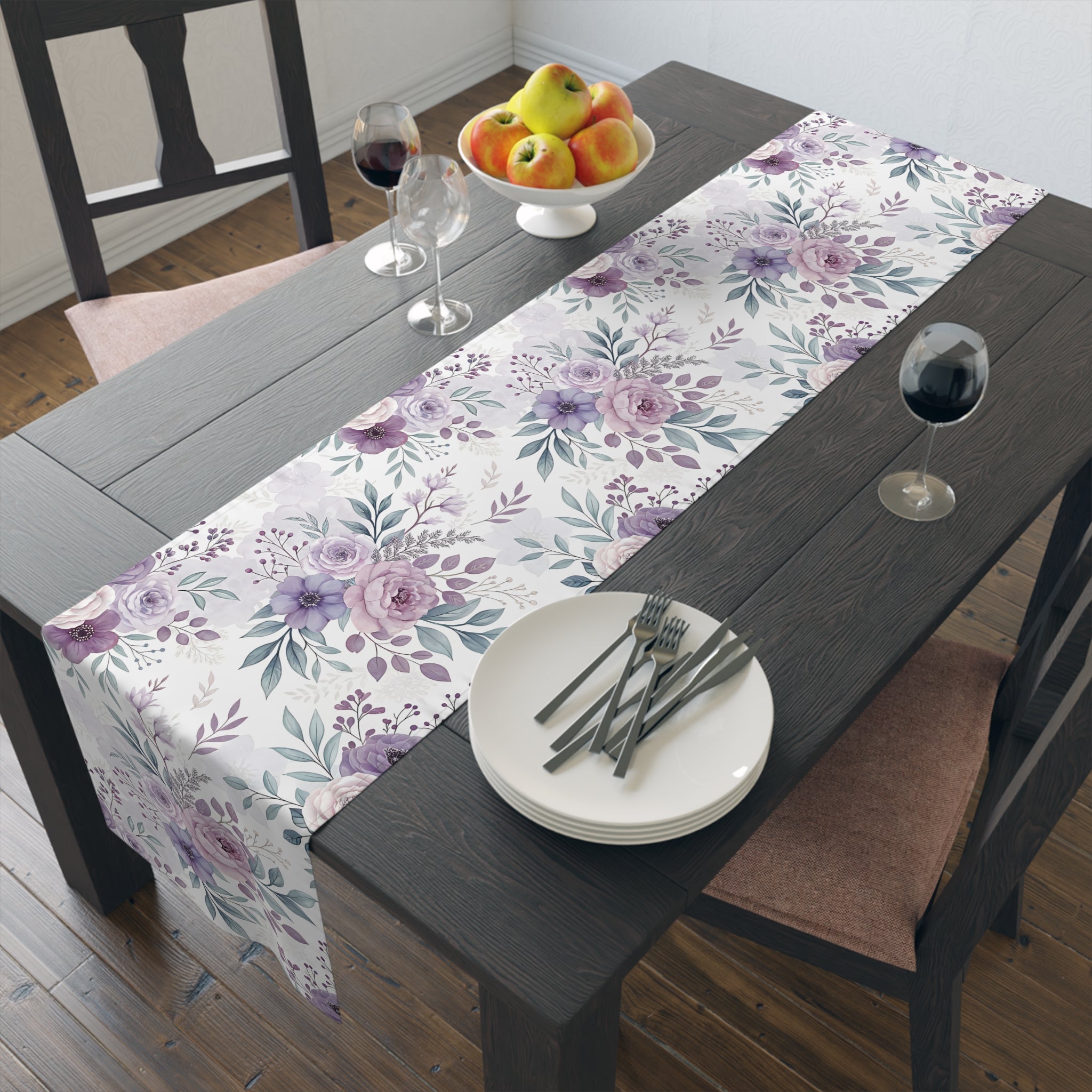 Spring Floral Table Runner – Easter Pastel Decor | Cottagecore & Farmhouse Style | BLUESKYDEZIGN