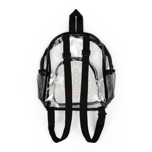 America 250 Clear Stadium Backpack | Patriotic Floral Transparent Tote | 1776–2026 Anniversary Event Bag