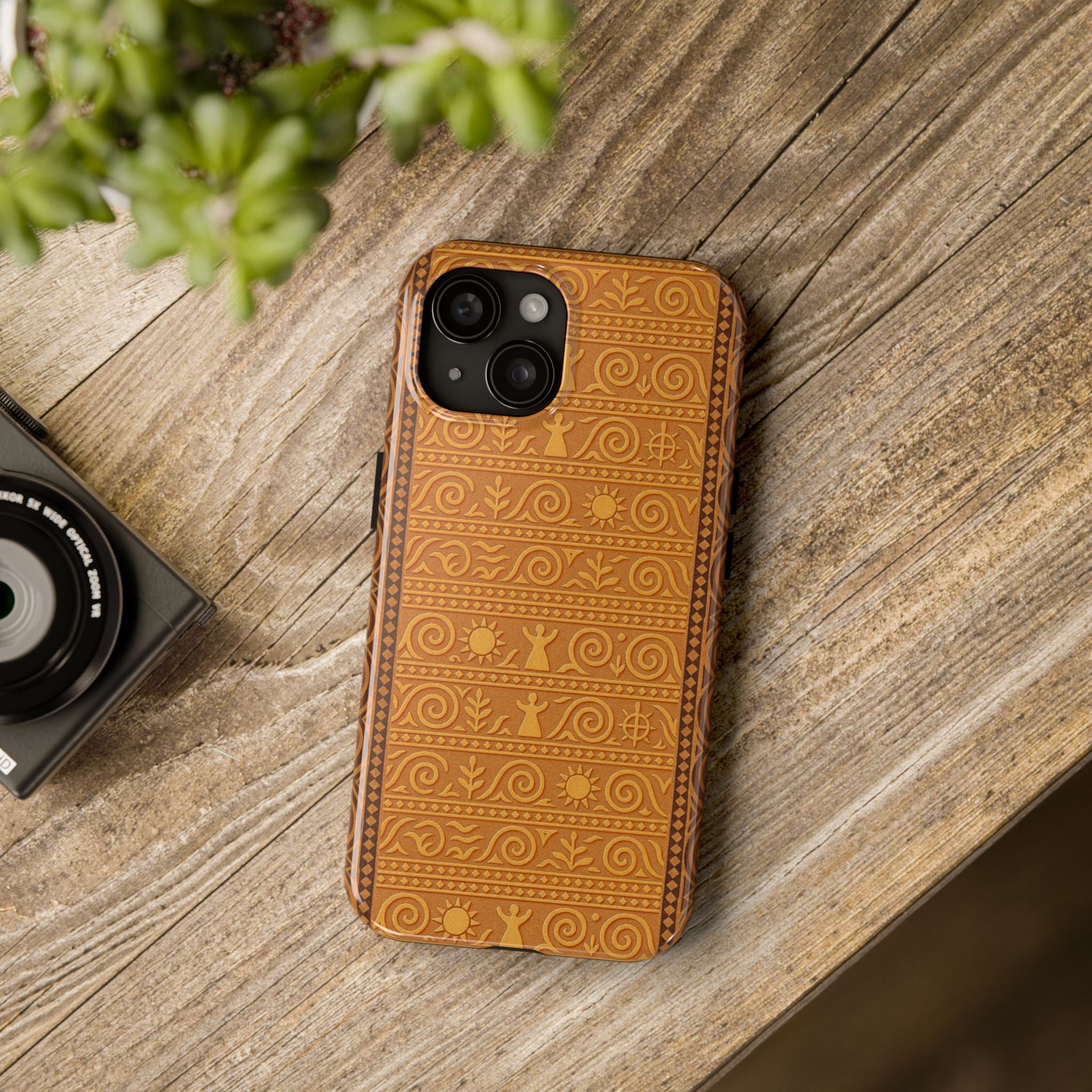 BLUESKYDEZIGN | Trypillian Code Phone Case | Ancient Terracotta Symbolism iPhone Cover | Ukrainian Heritage Gift