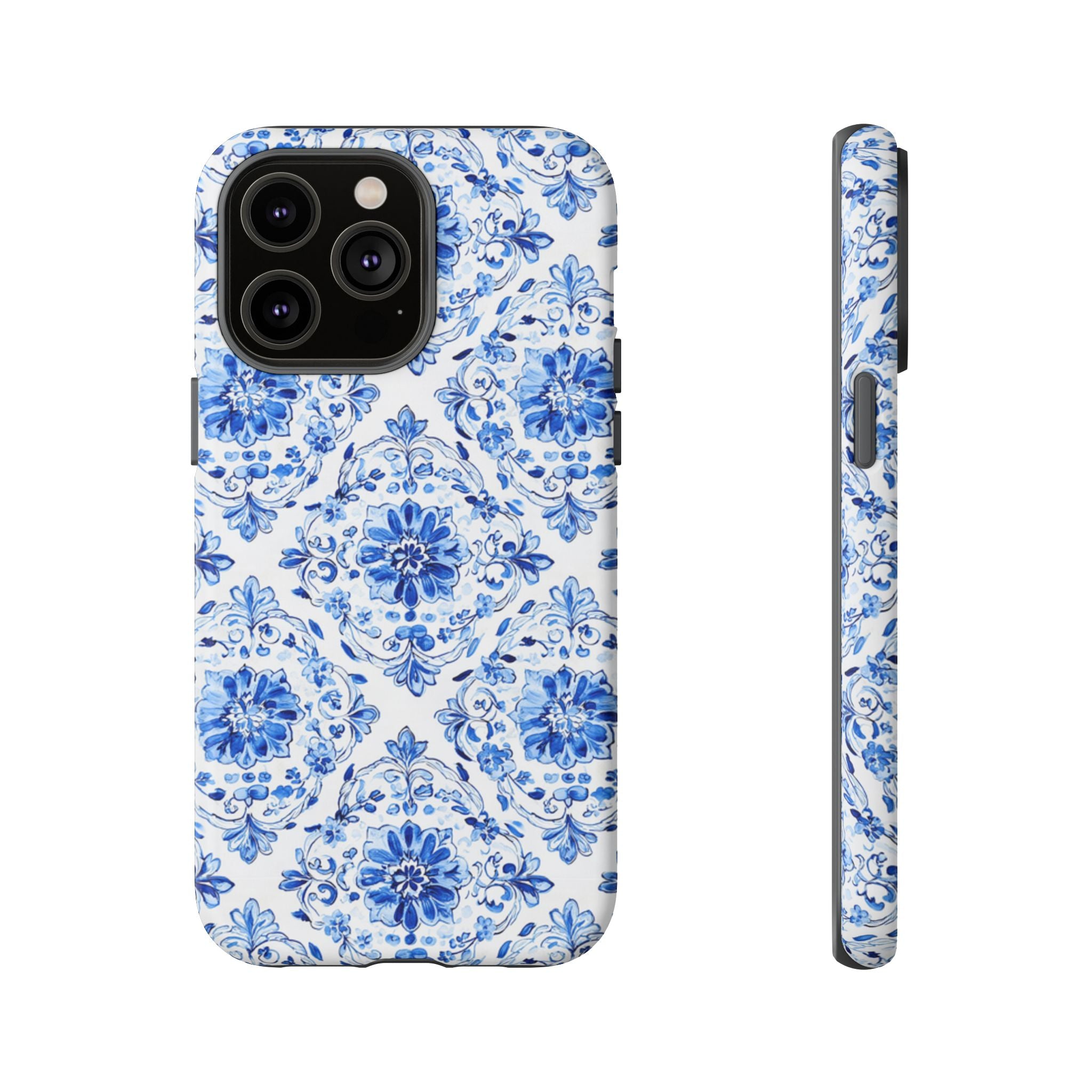Blue Floral Tile Phone Case | Tough Case