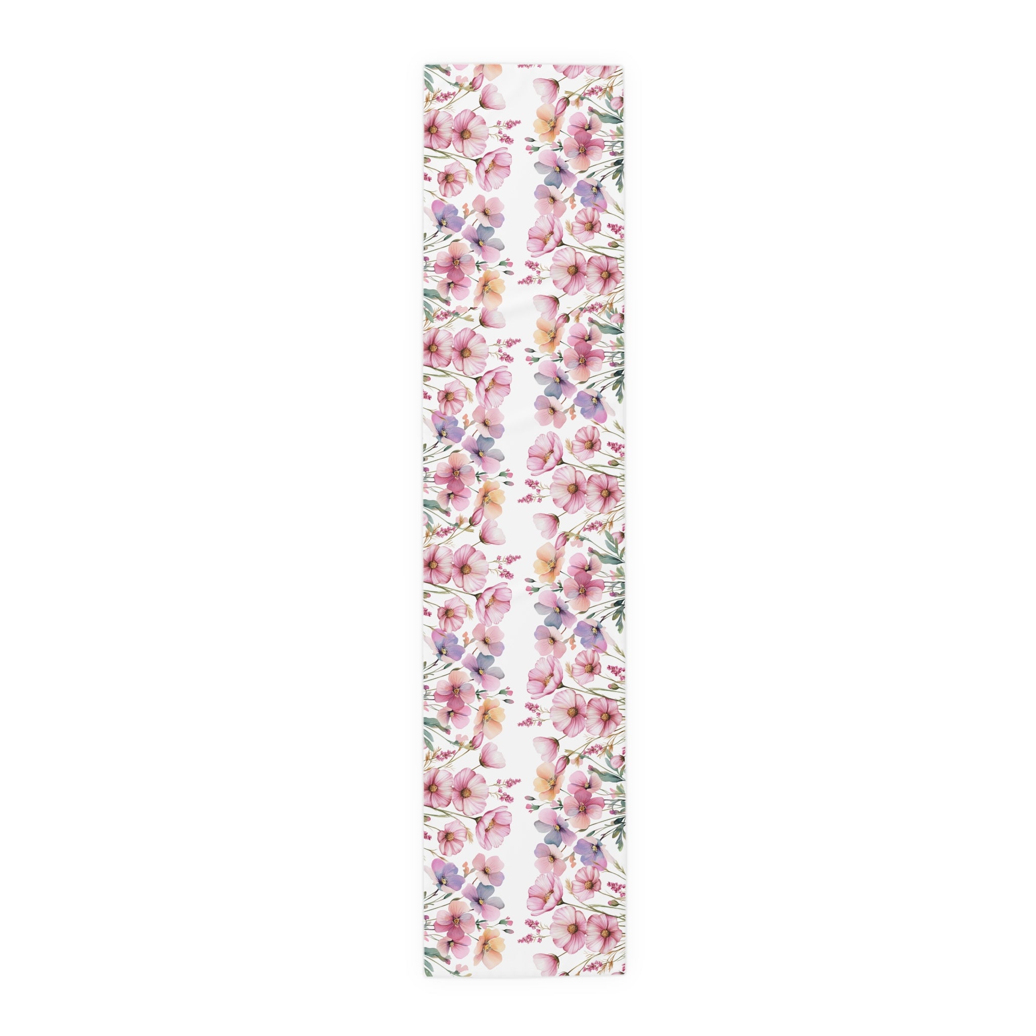 Spring Floral Table Runner, Pink & Purple Blossom Table Decor, Elegant Dining Table Runner, Botanical Wedding Centerpiece, Spring Home Decor