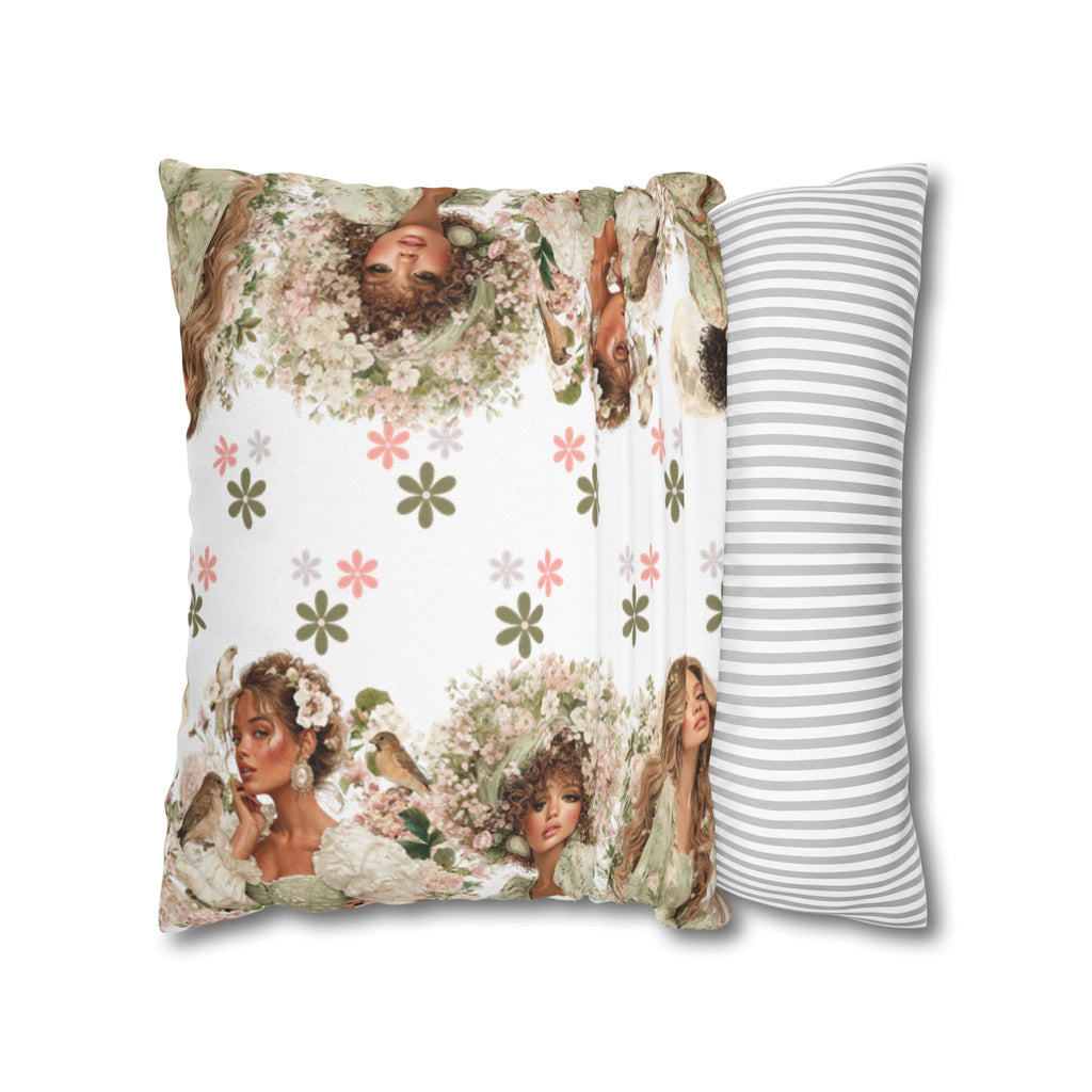 Afrocentric Floral Pillowcase 1piece, Artistic Women Illustration Cushion Covers, 4 Sizes, Modern Boho Throw Pillow Case, Art Decor