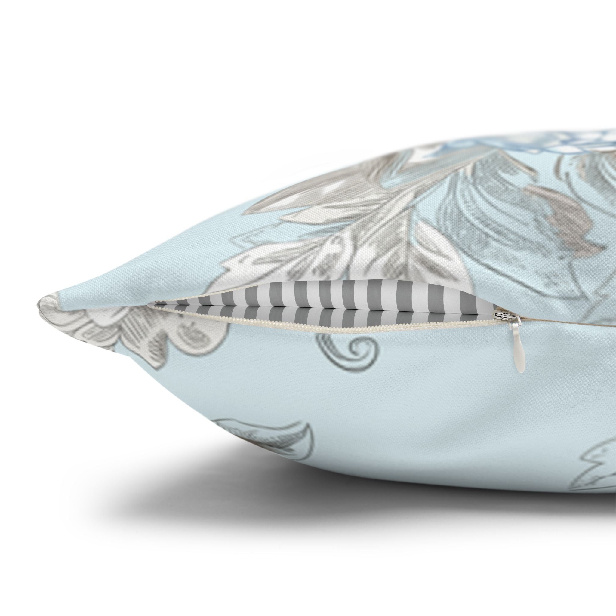 Light Blue Floral Throw Pillow Case | Botanical Cushion Cover | Cottagecore Bedroom & Sofa Decor | 4 Sizes