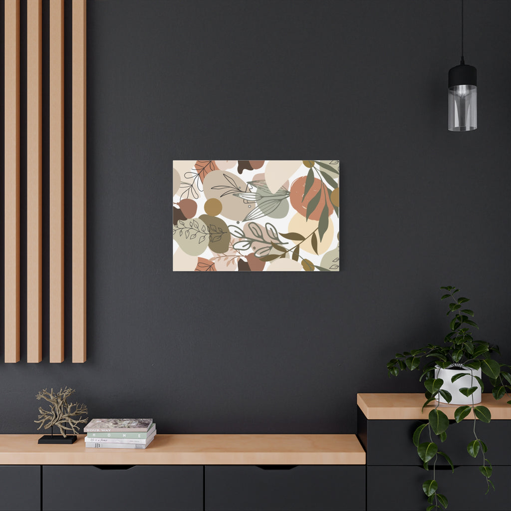 Abstract Modern Botanical Wall Art, Minimalist Line Art Canvas, Neutral Aesthetic Home Decor Print for Living Room or Bedroom, Matte Print, Stretched 1.25" Ready to Hang