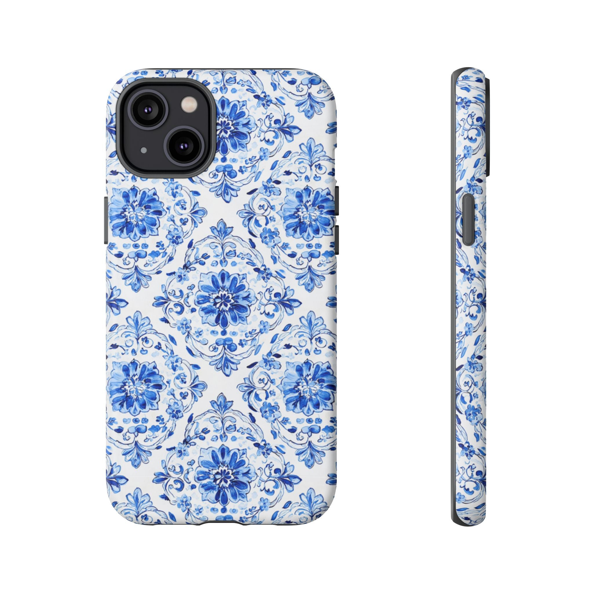 Blue Floral Tile Phone Case | Tough Case