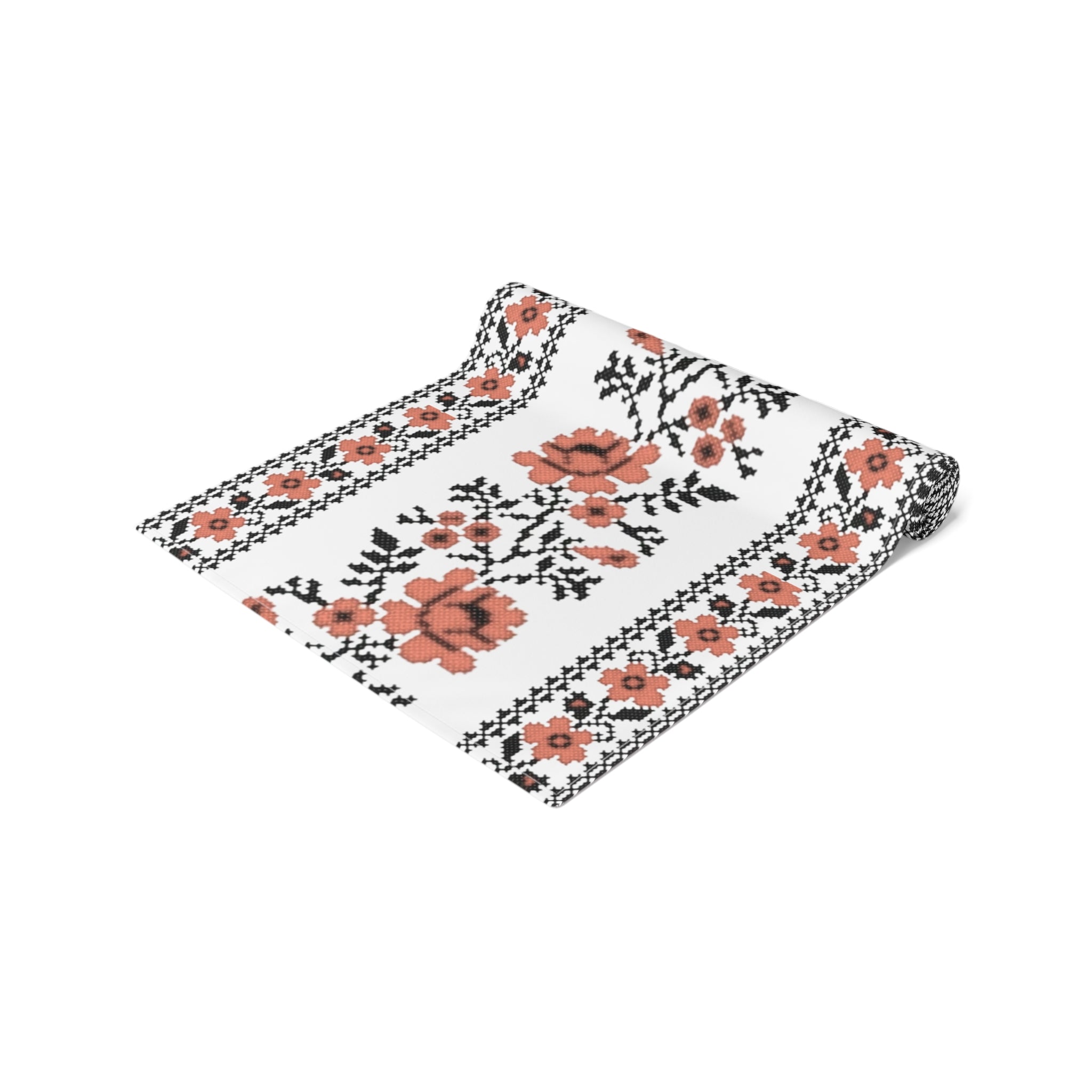 Ukrainian Traditional Red & Black Pattern Table Runner, holiday table setting, vintage home decor, for parents, housewarming, cottage core